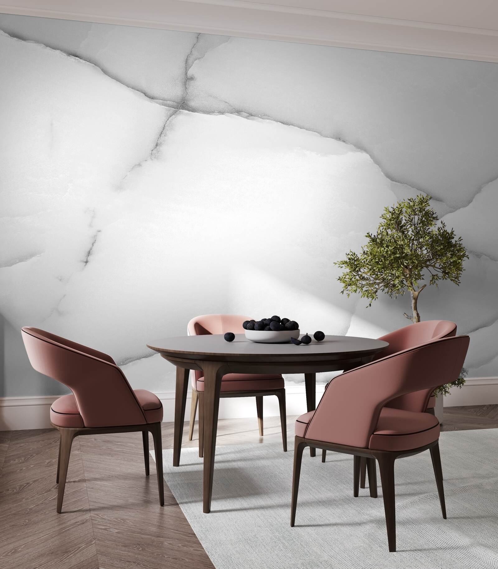 Fotobehang natuurlijk wit marmerpatroon