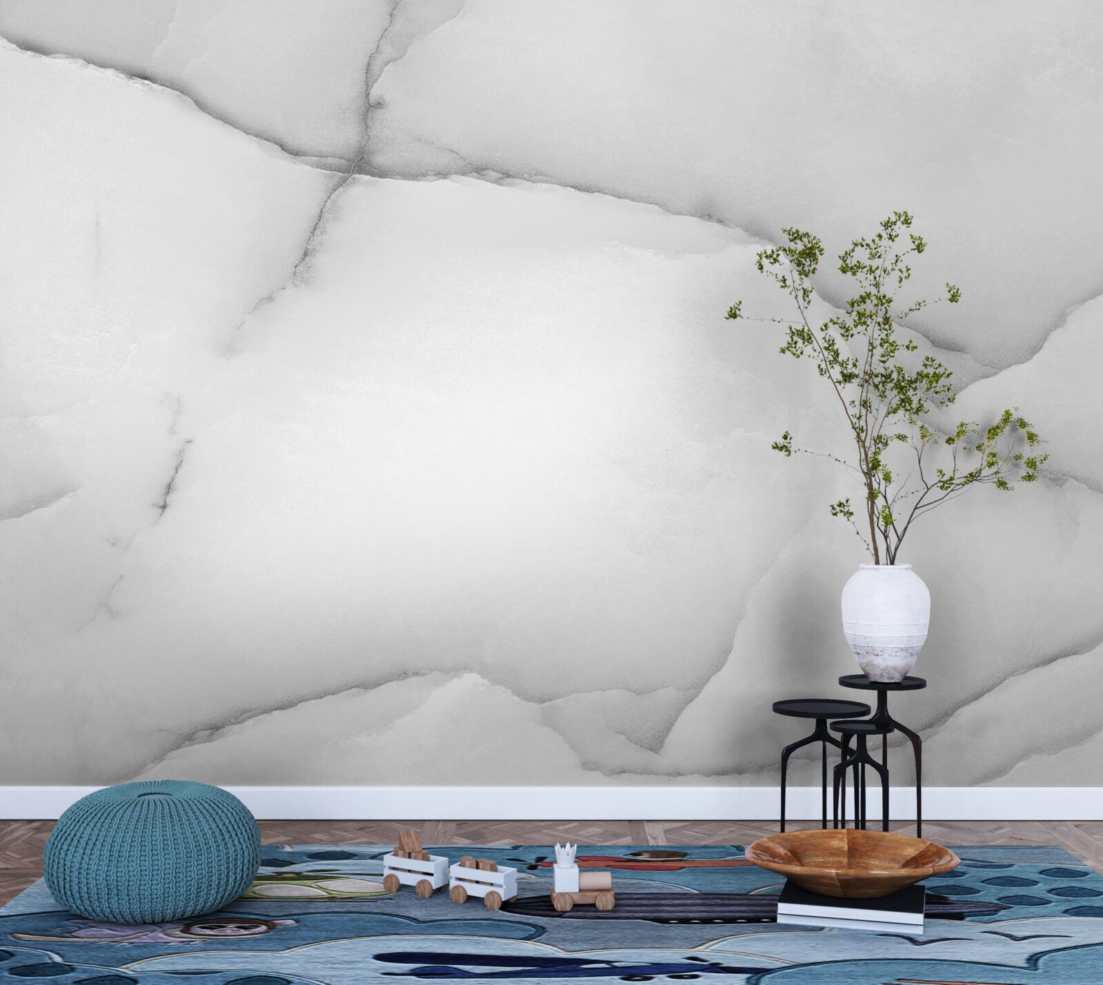 Fotobehang natuurlijk wit marmerpatroon