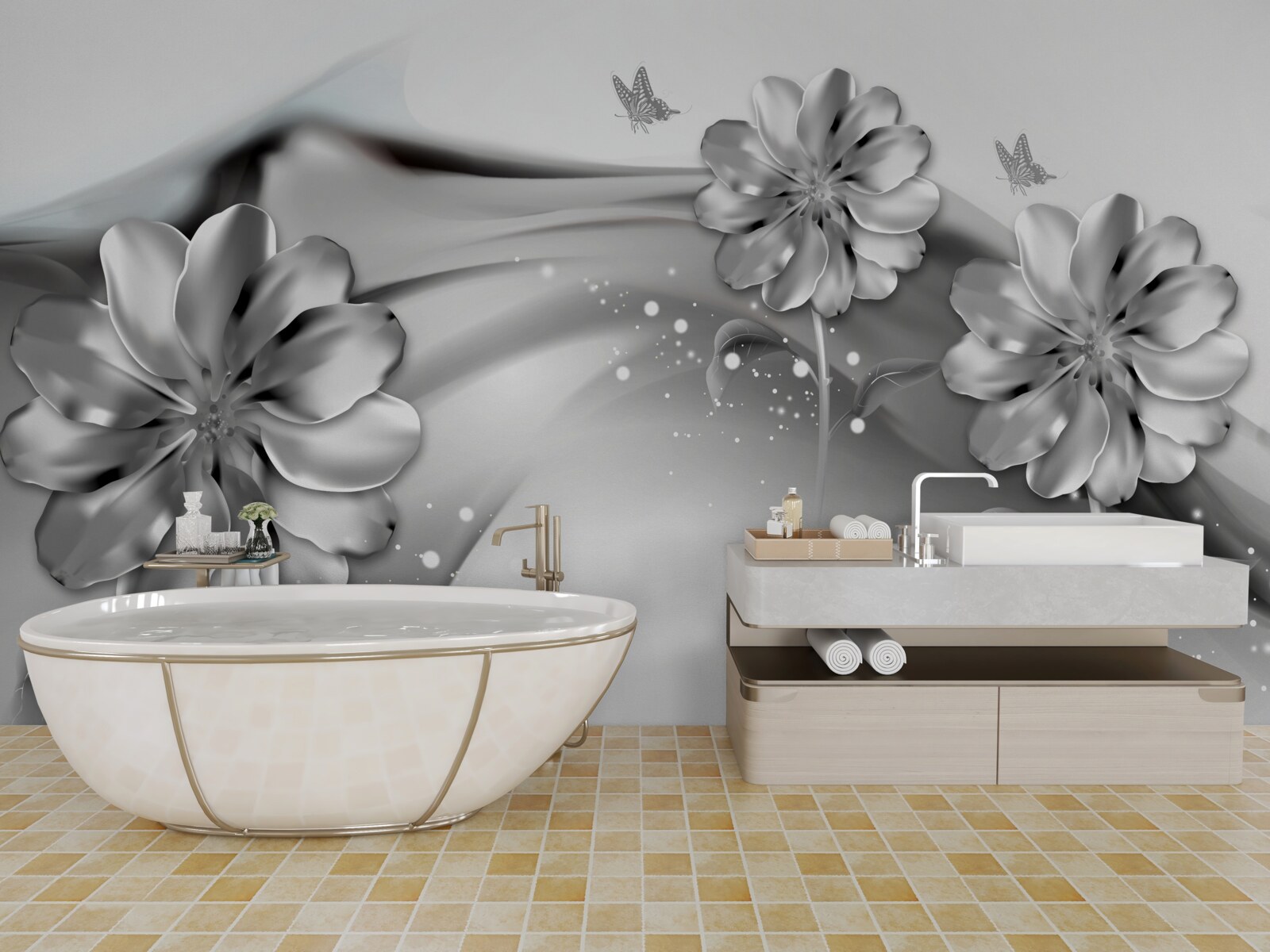 Fotobehang Aangepaste schaduwcontouren