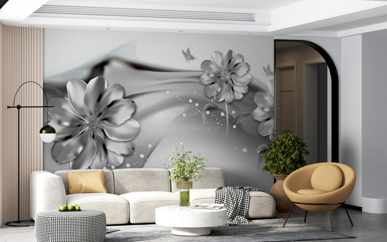 Fotobehang Aangepaste schaduwcontouren