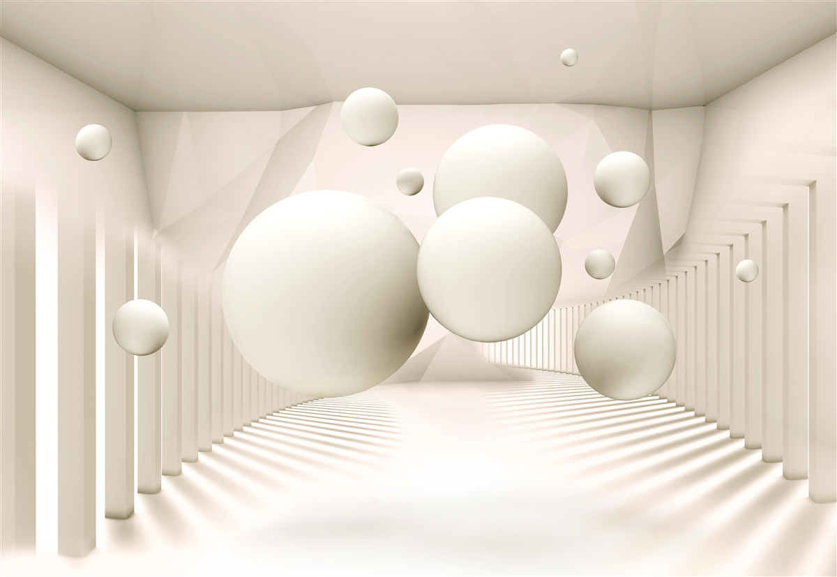 Fotobehang sneeuwwitte zwevende wielen