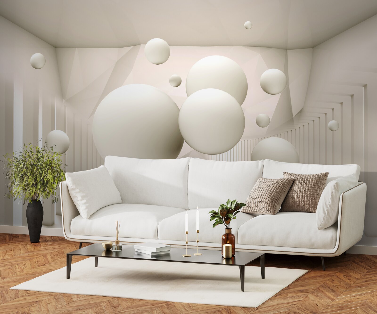 Fotobehang sneeuwwitte zwevende wielen