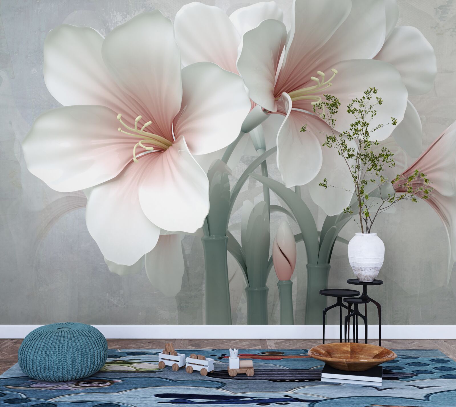 Fotobehang geurige compositie van delicate lelies