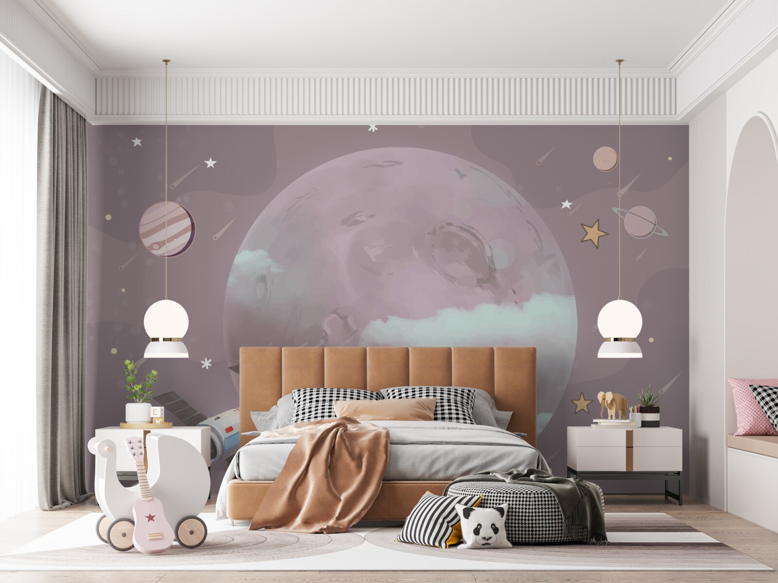 Fotobehang satelliet in baan