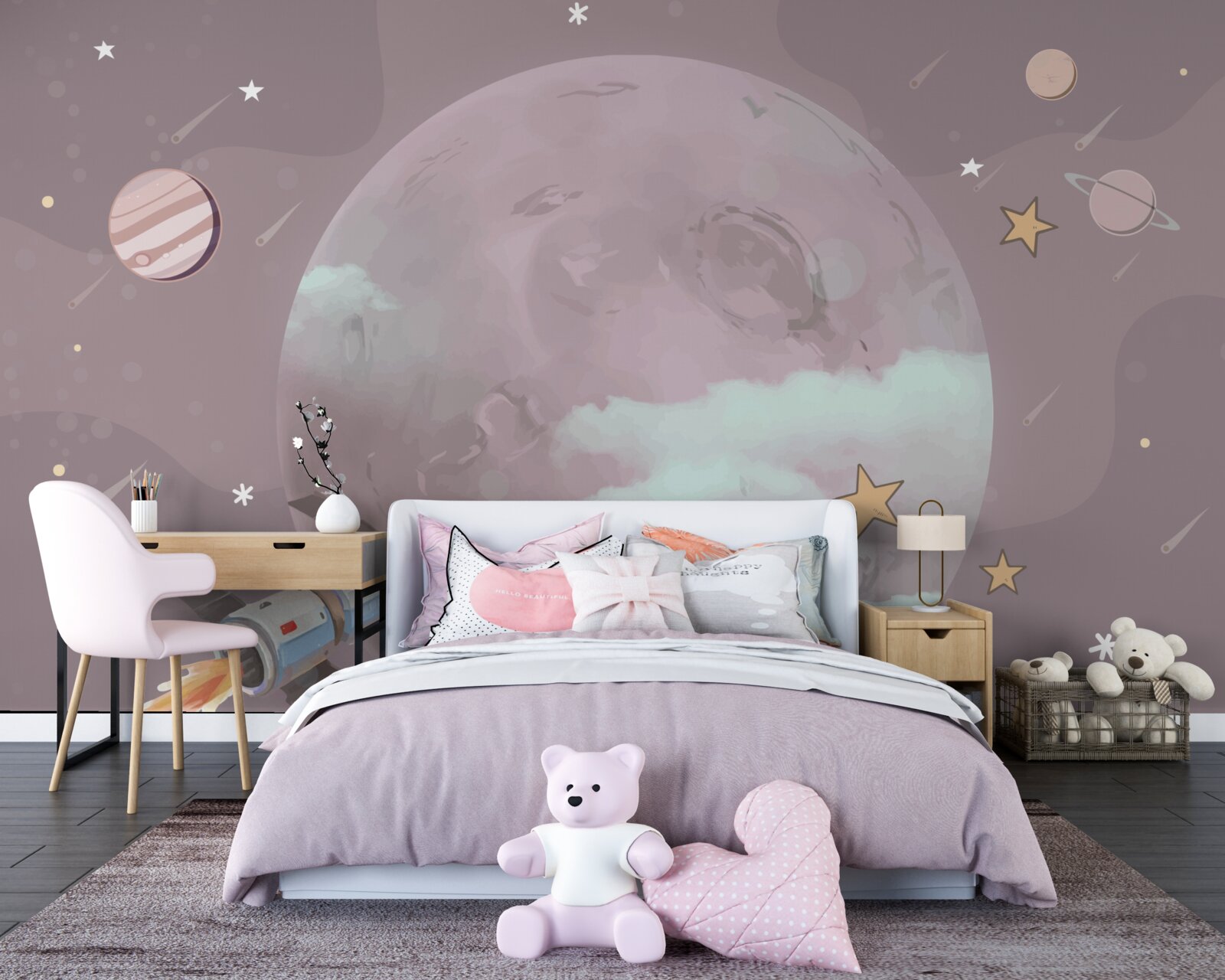 Fotobehang satelliet in baan