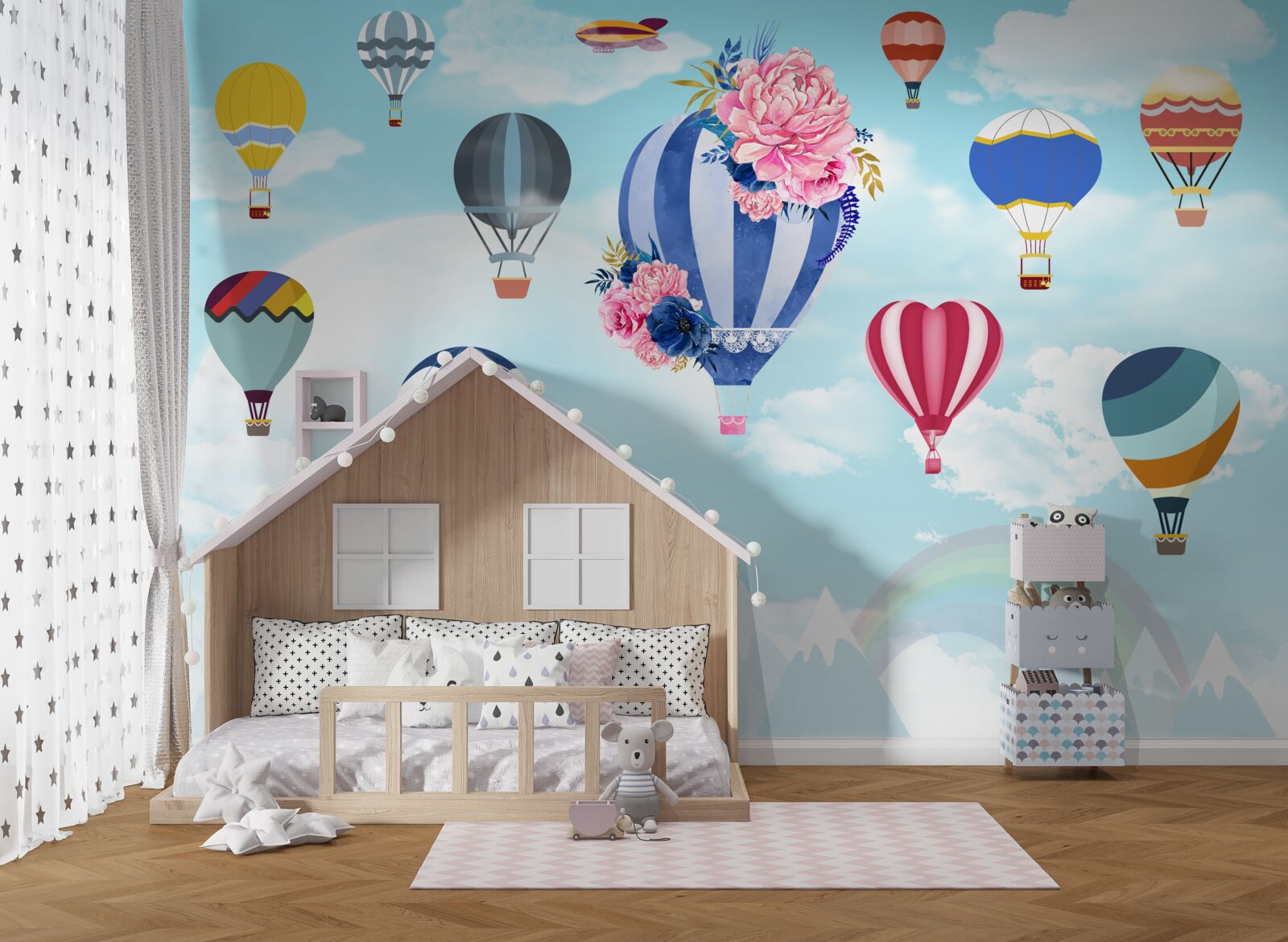 Fotobehang heldere ballen in de lucht