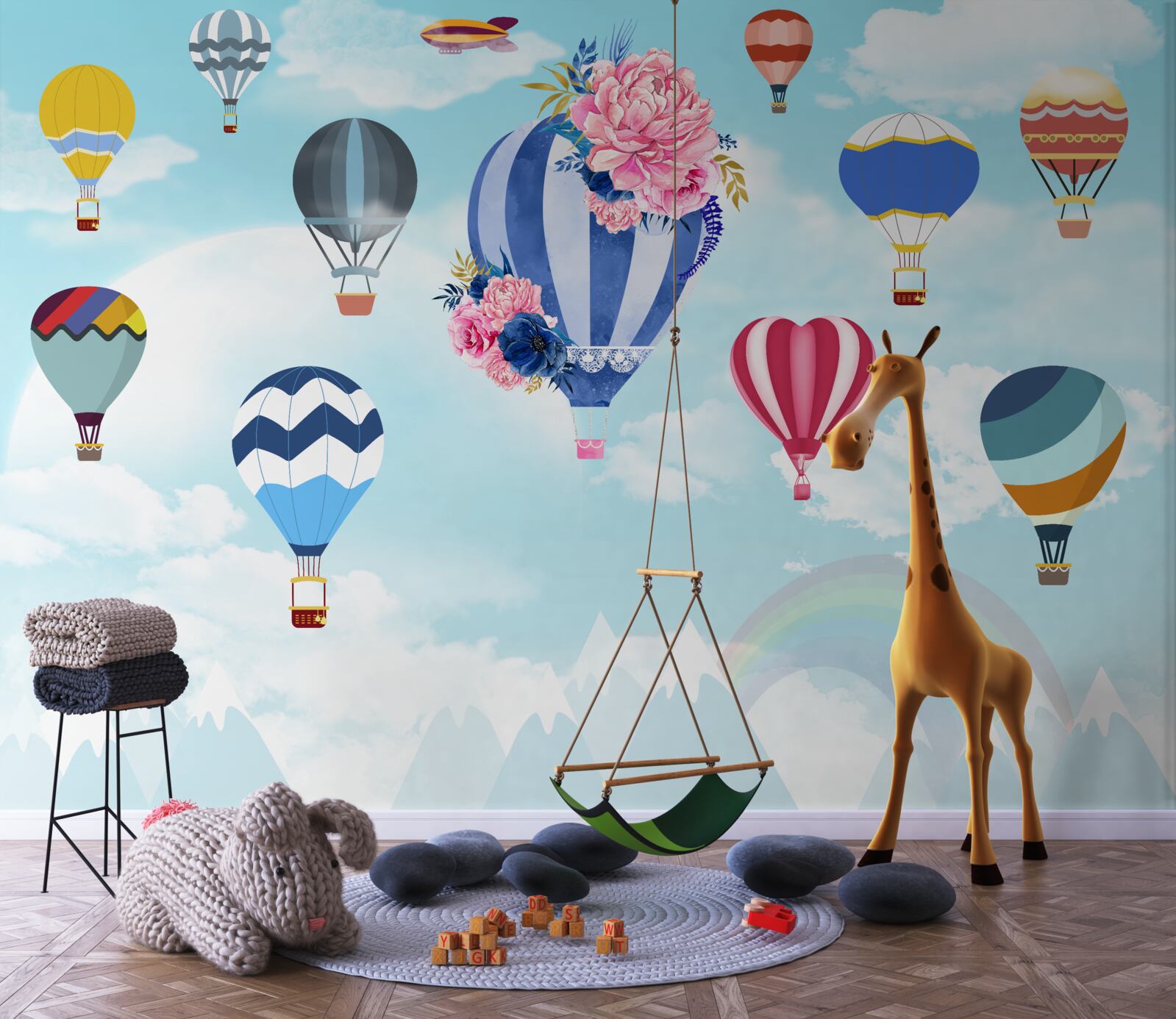 Fotobehang heldere ballen in de lucht