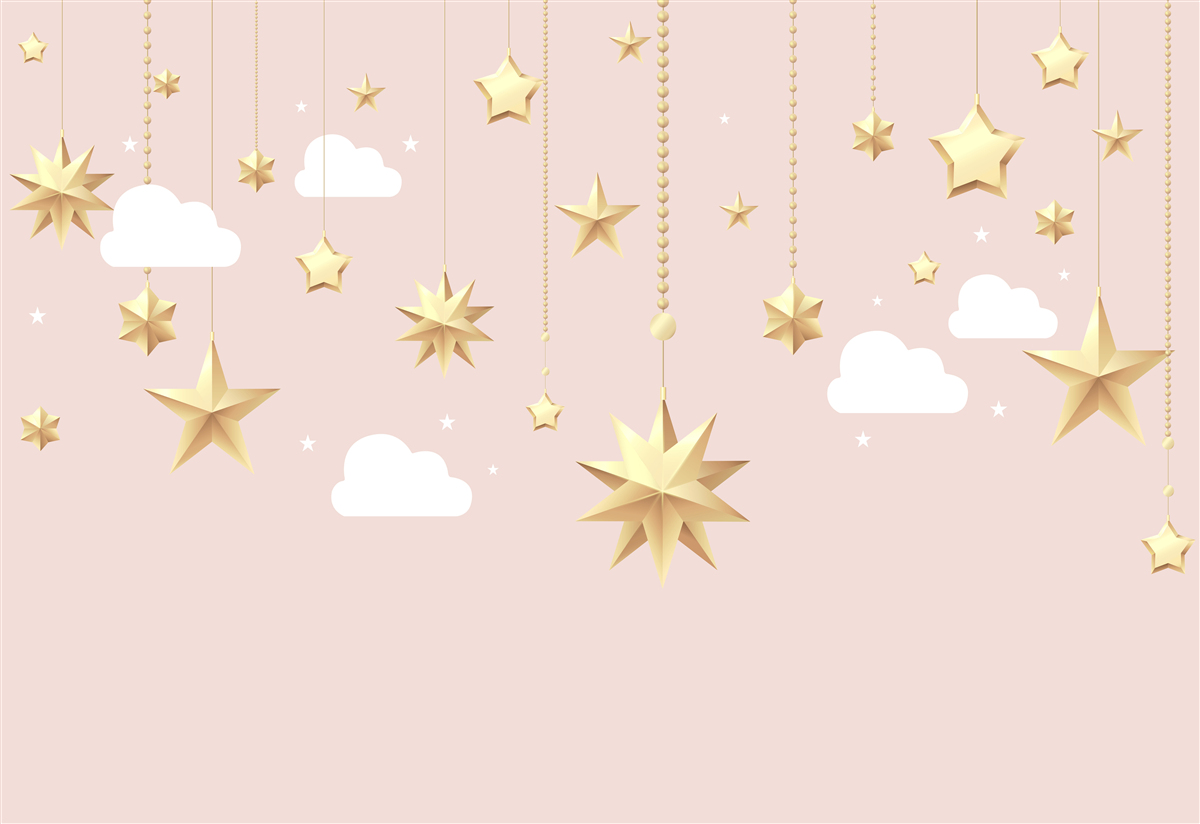 Fotobehang gouden sterren vallen