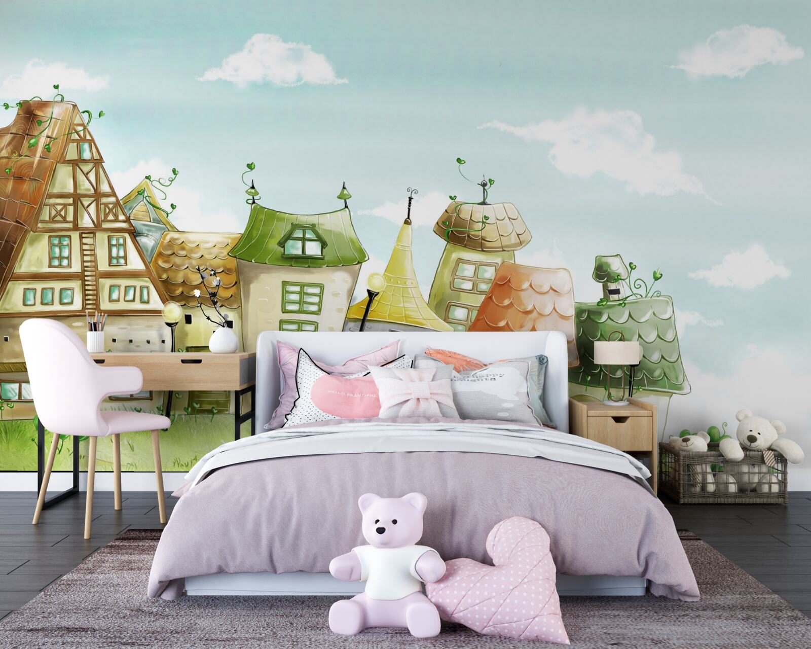 Fotobehang de stad op de foto