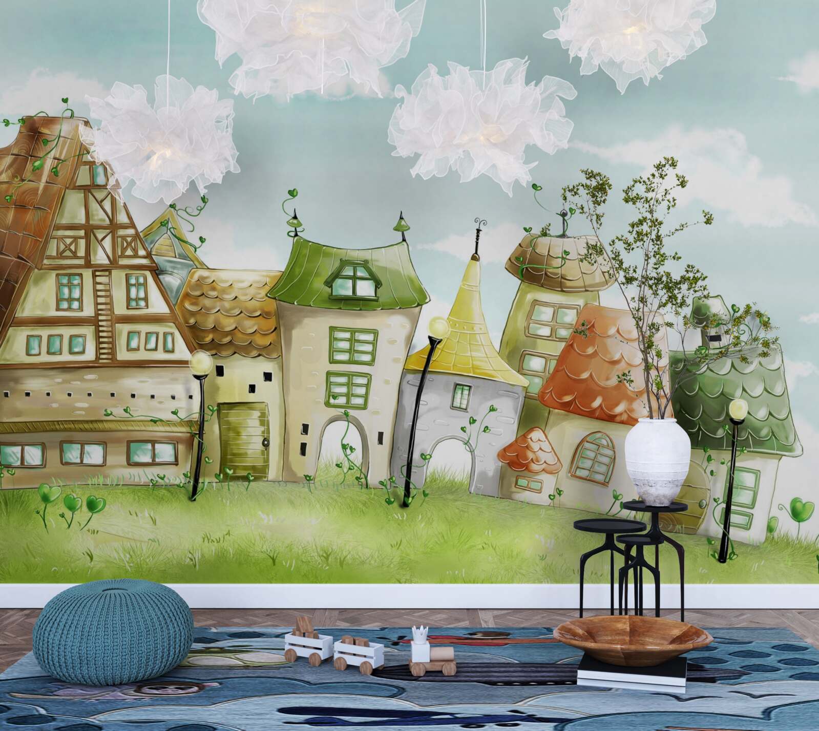 Fotobehang de stad op de foto