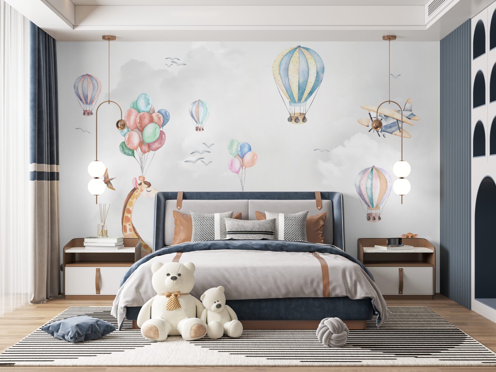 Fotobehang ballonnen en ballonnen vliegen hoger dan dieren