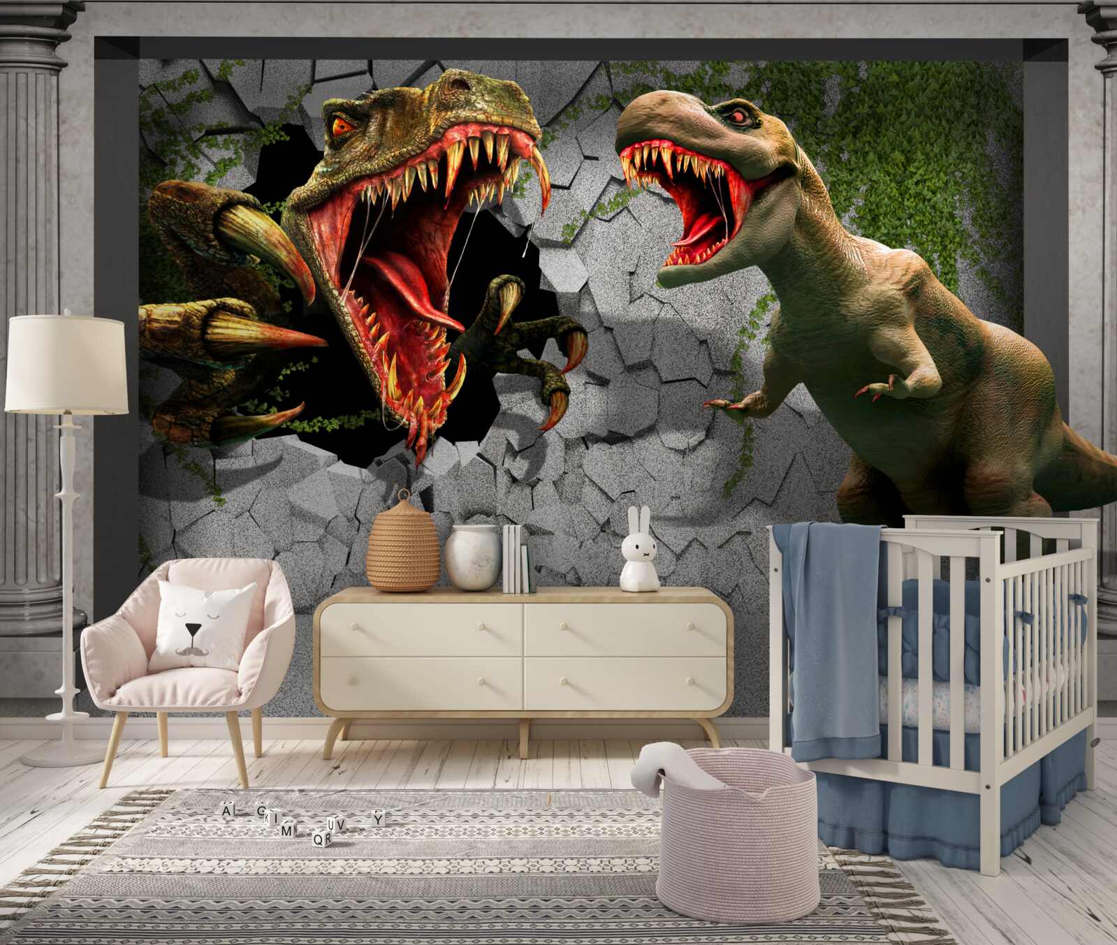 Fotobehang dinosaurussen uiten woede