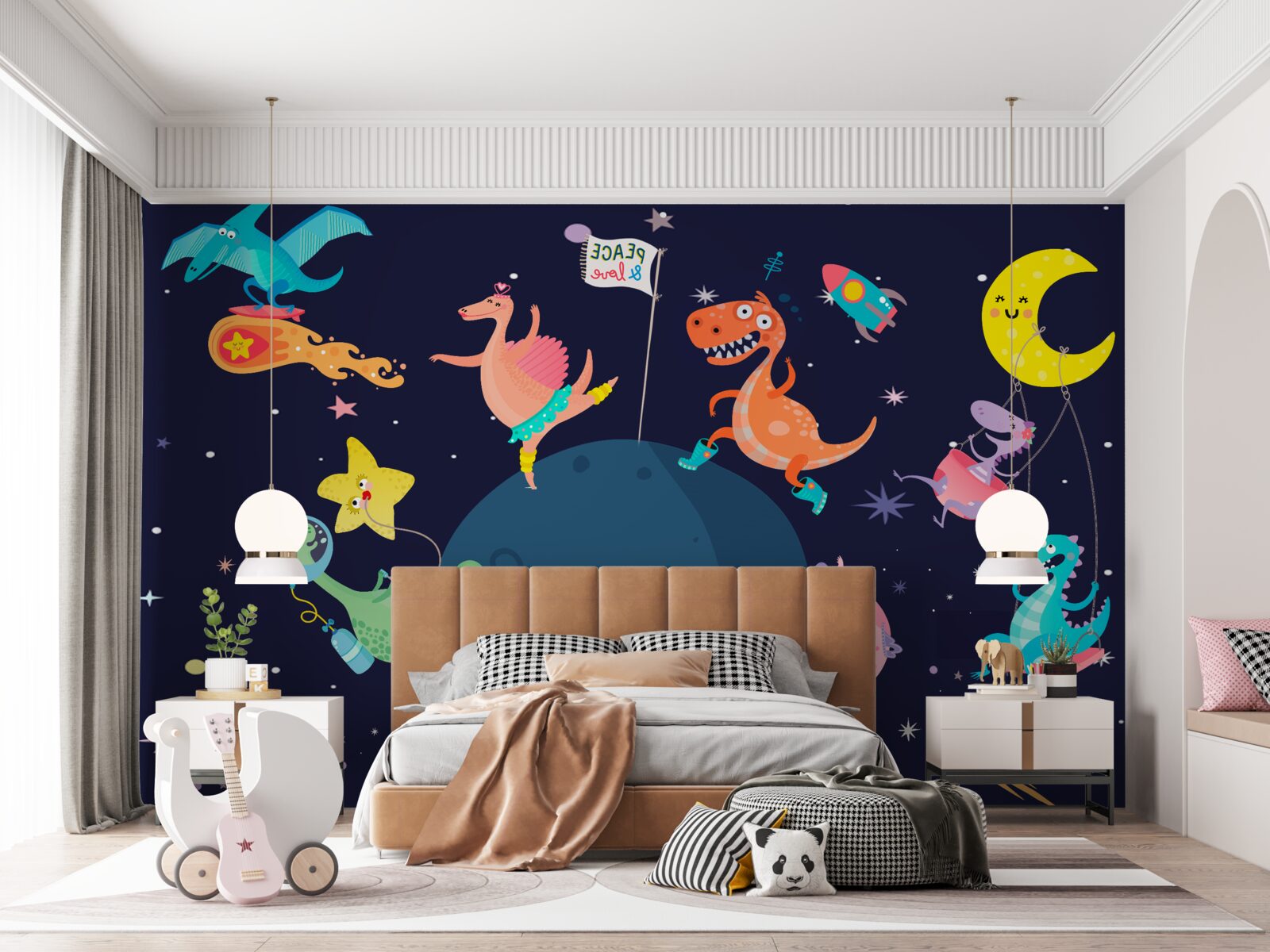 Fotobehang ruimtedinosaurussen