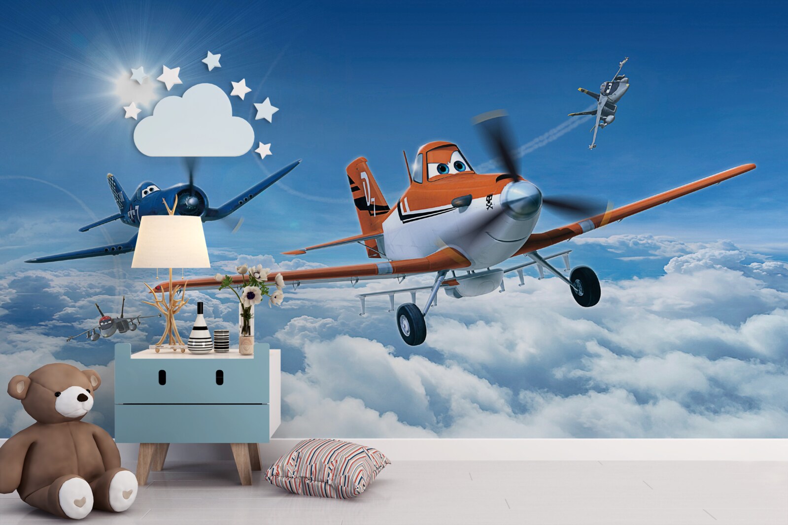 Fotobehang boordapparatuur met camera's