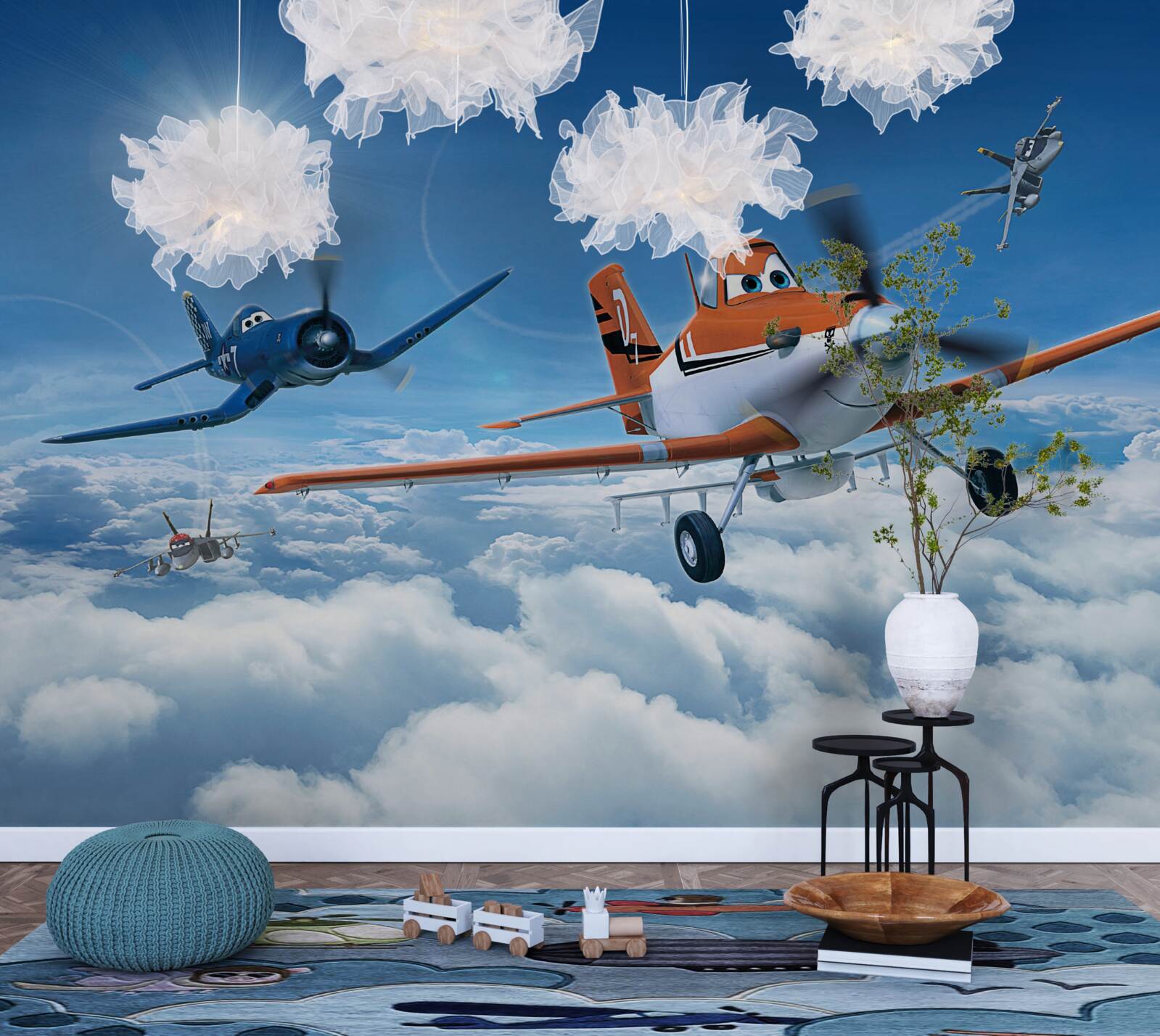 Fotobehang boordapparatuur met camera's