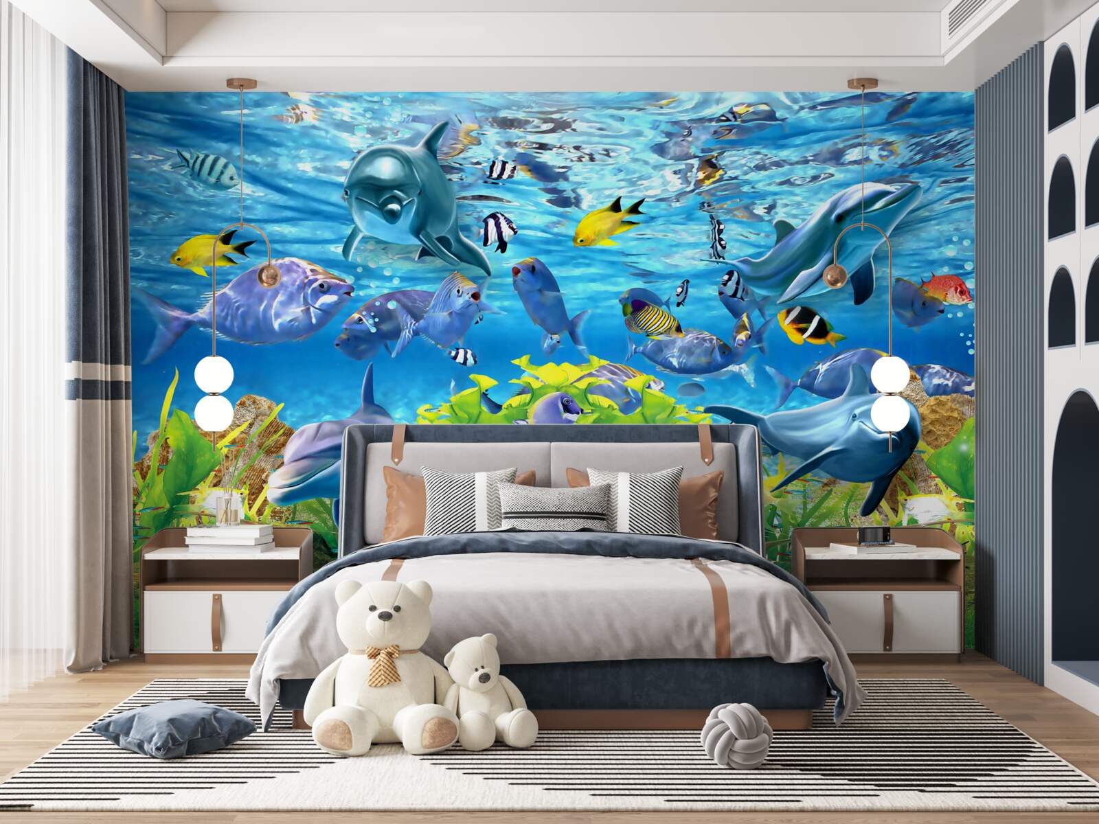 Fotobehang een levendige onderwaterwereld