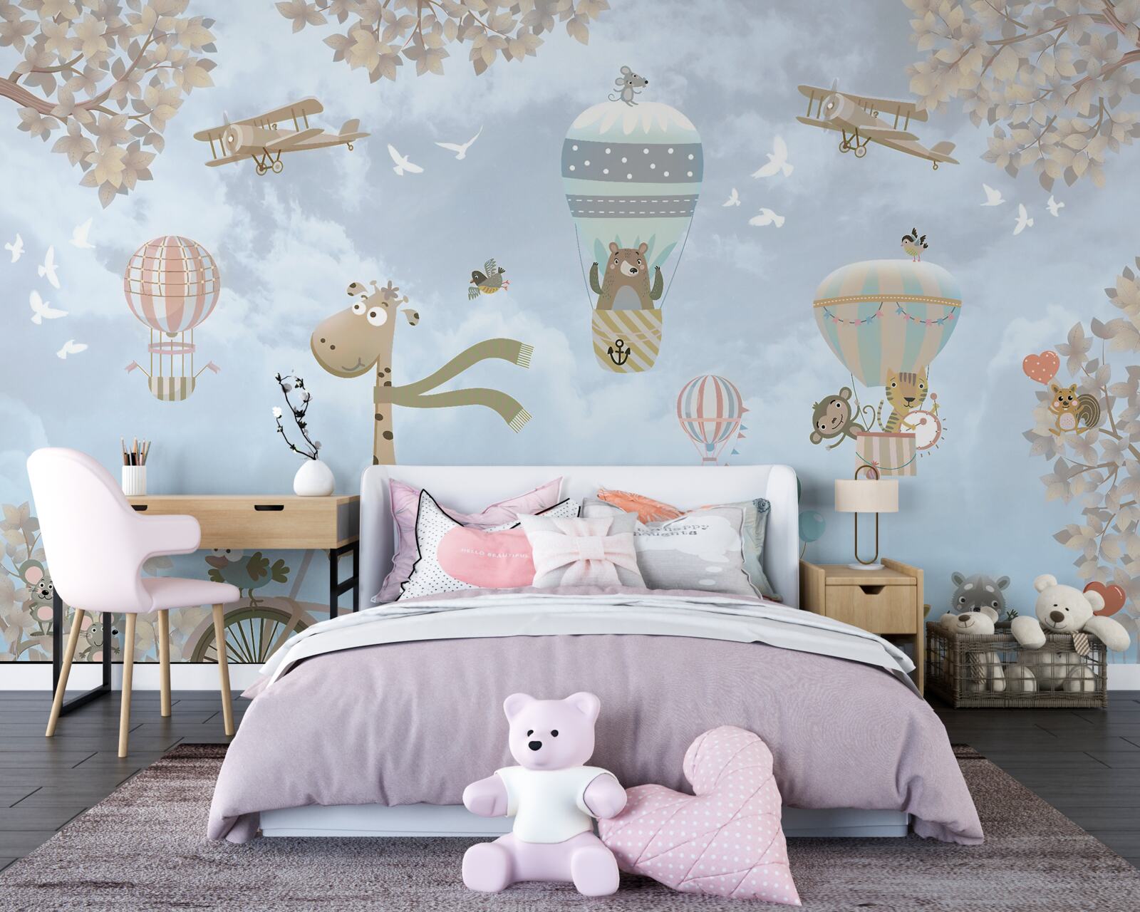 Fotobehang dieren verplaatsen zich met verschillende transportmiddelen