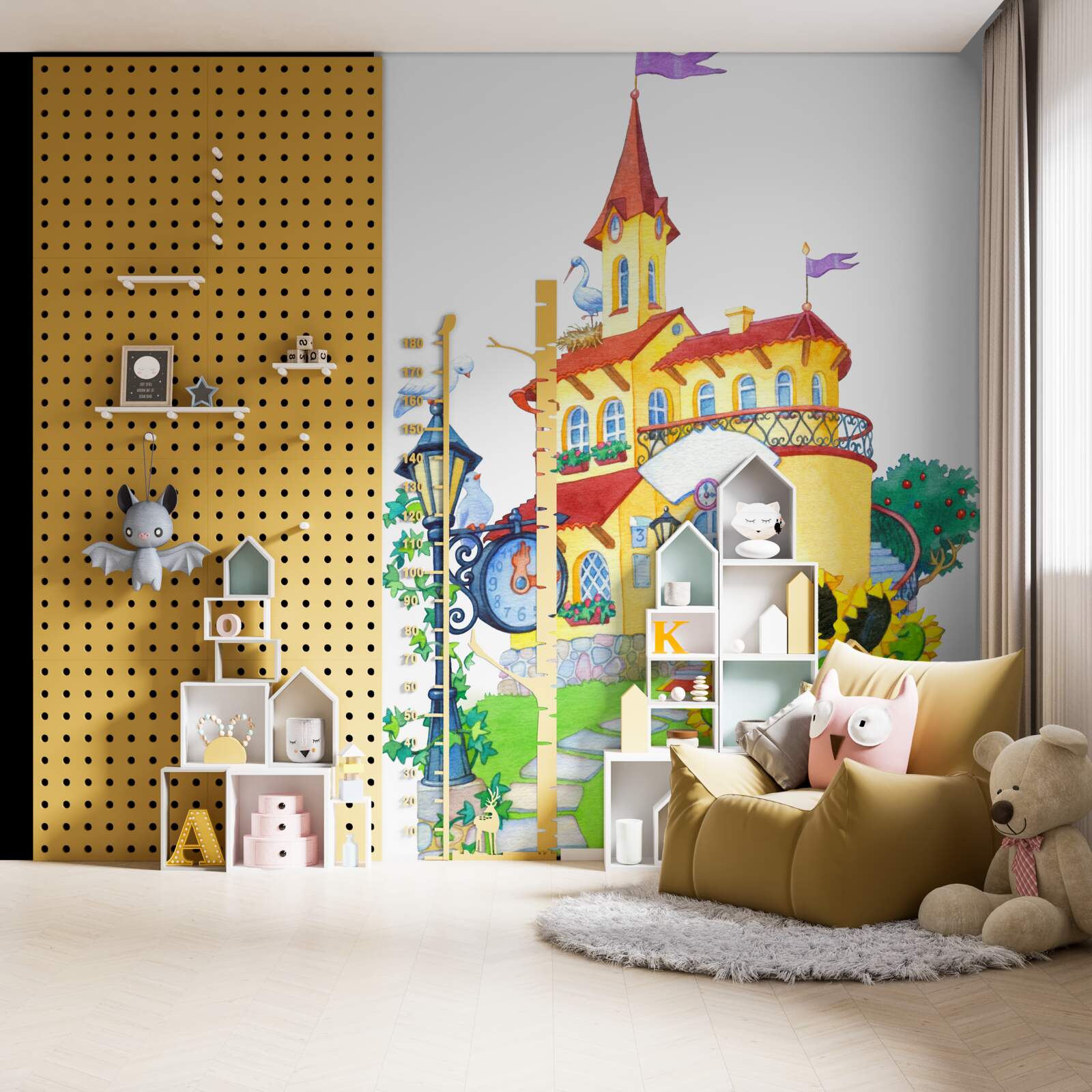 Fotobehang het kasteel op het schilderij