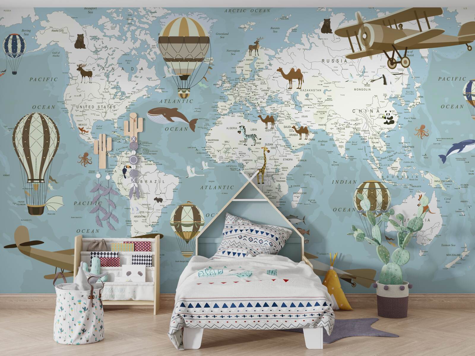 Fotobehang wereldkaart