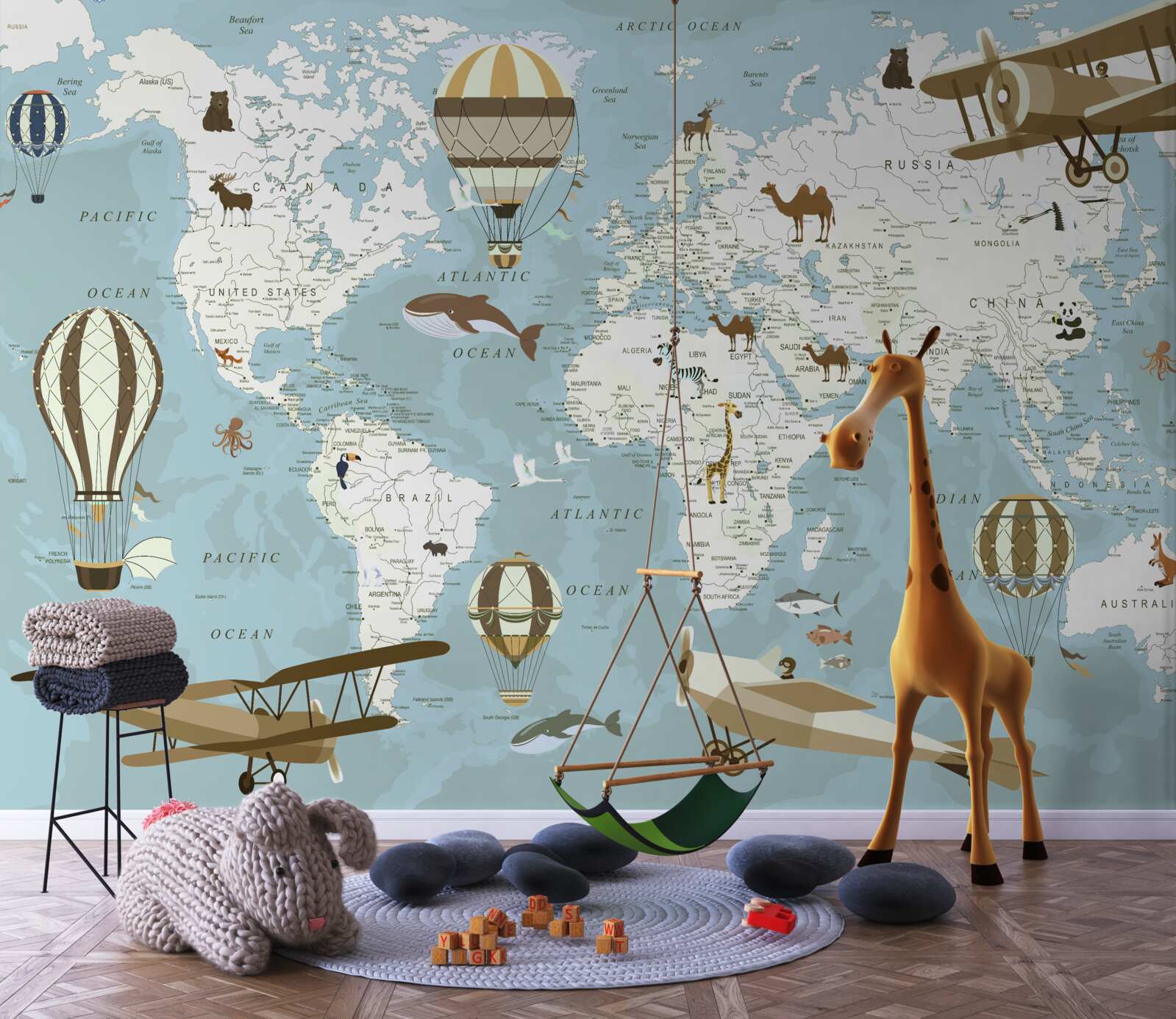 Fotobehang wereldkaart