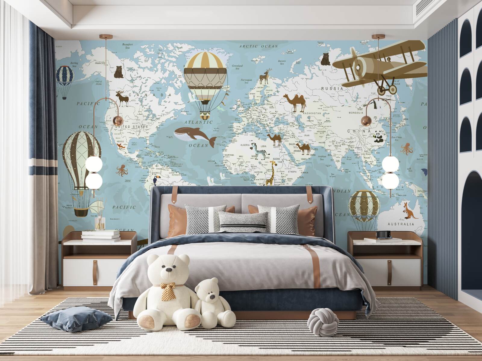 Fotobehang wereldkaart