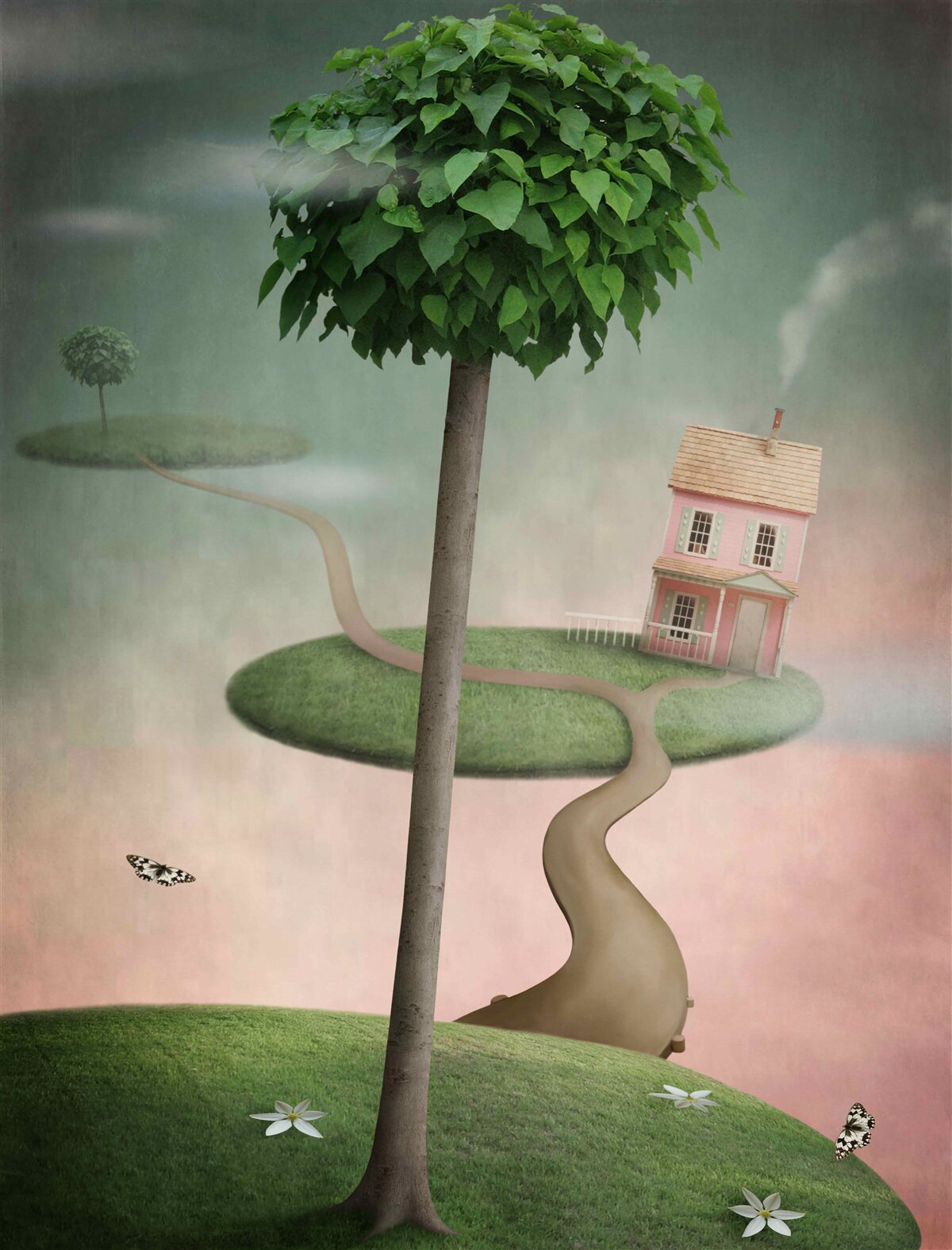 Fotobehang afgelegen huisje