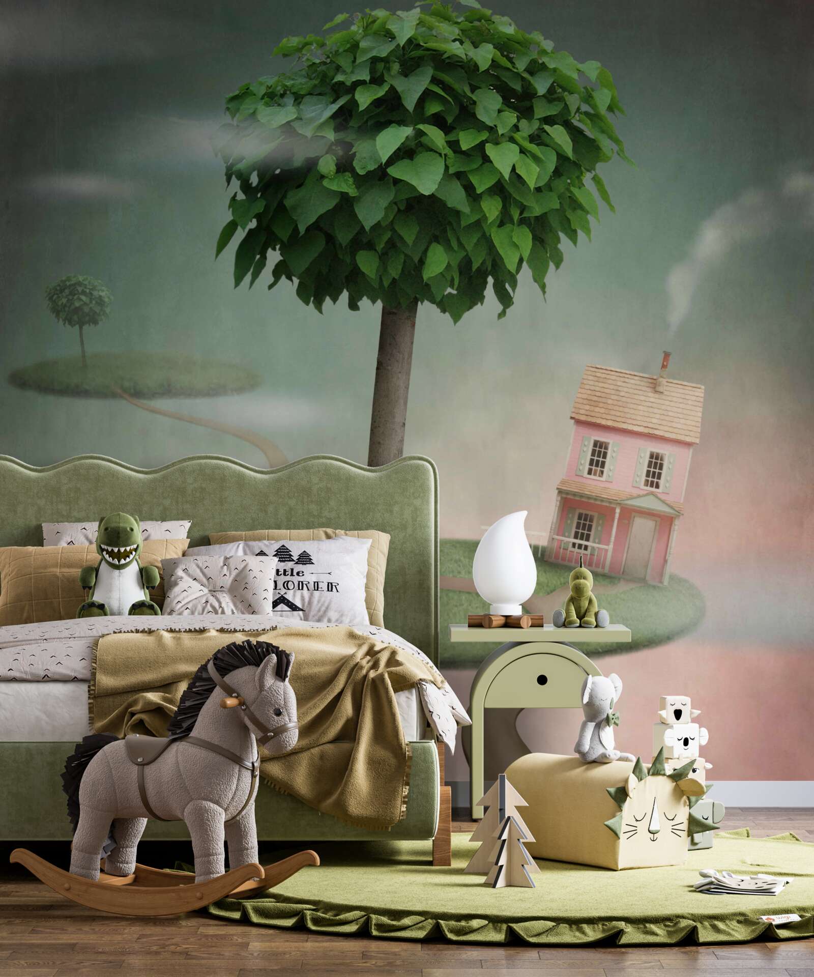 Fotobehang afgelegen huisje