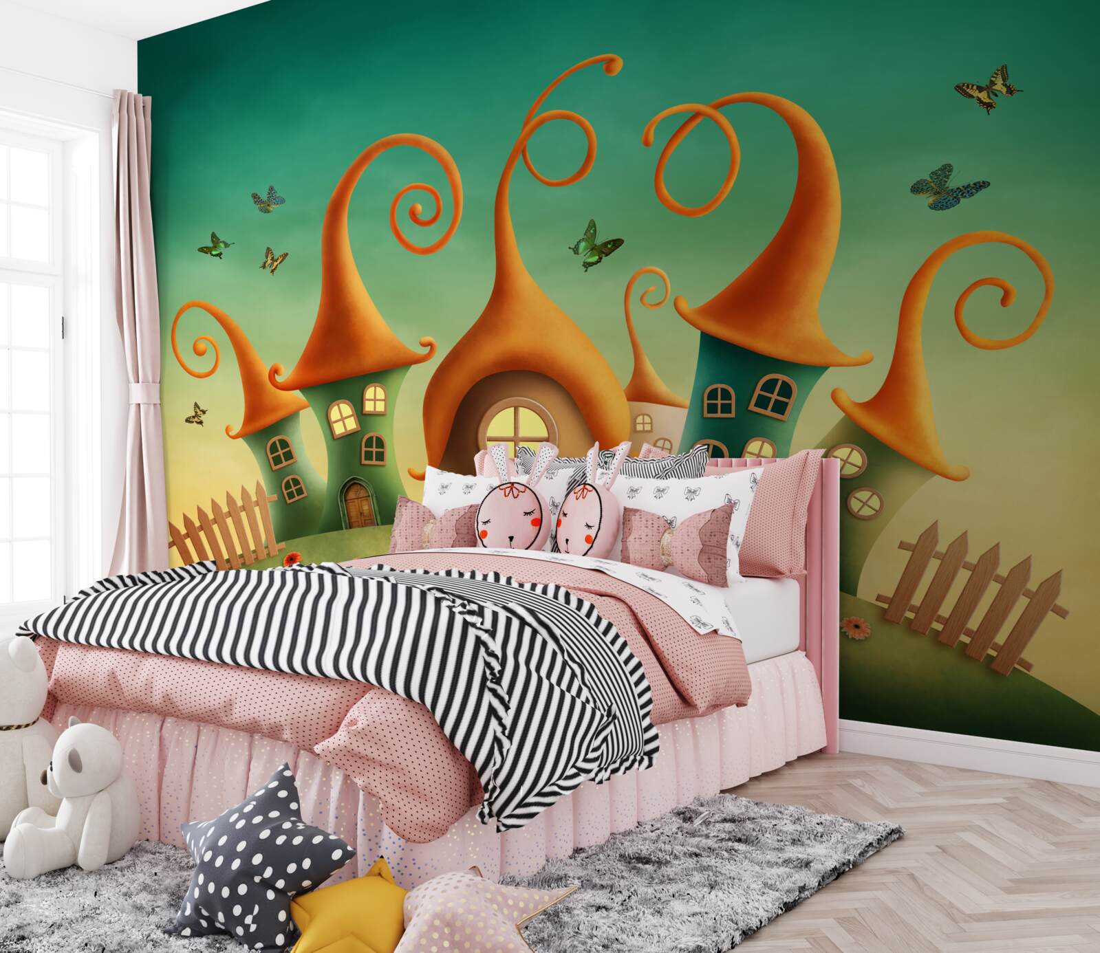 Fotobehang verbazingwekkende sprookjeshuizen