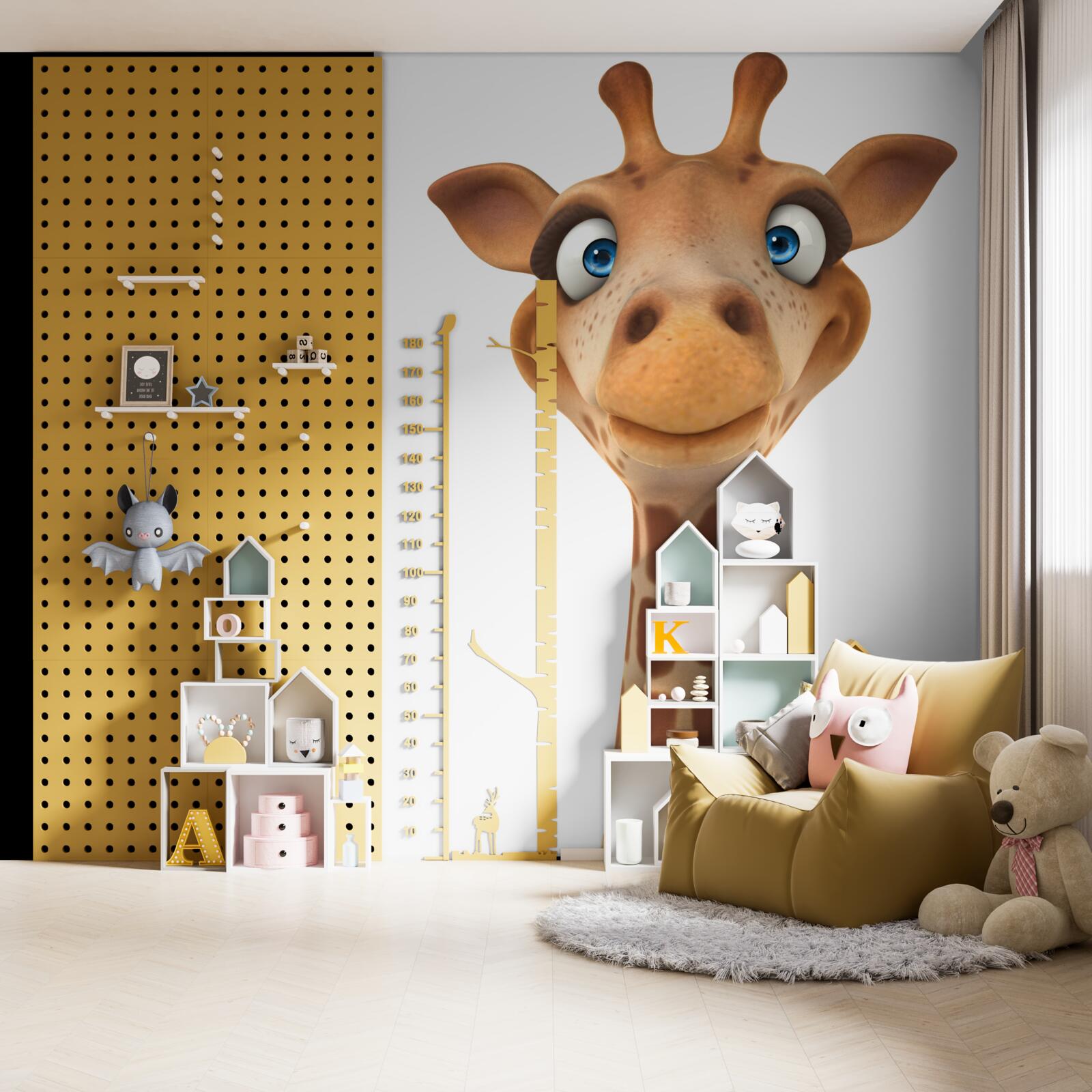Fotobehang gelukkige giraffe