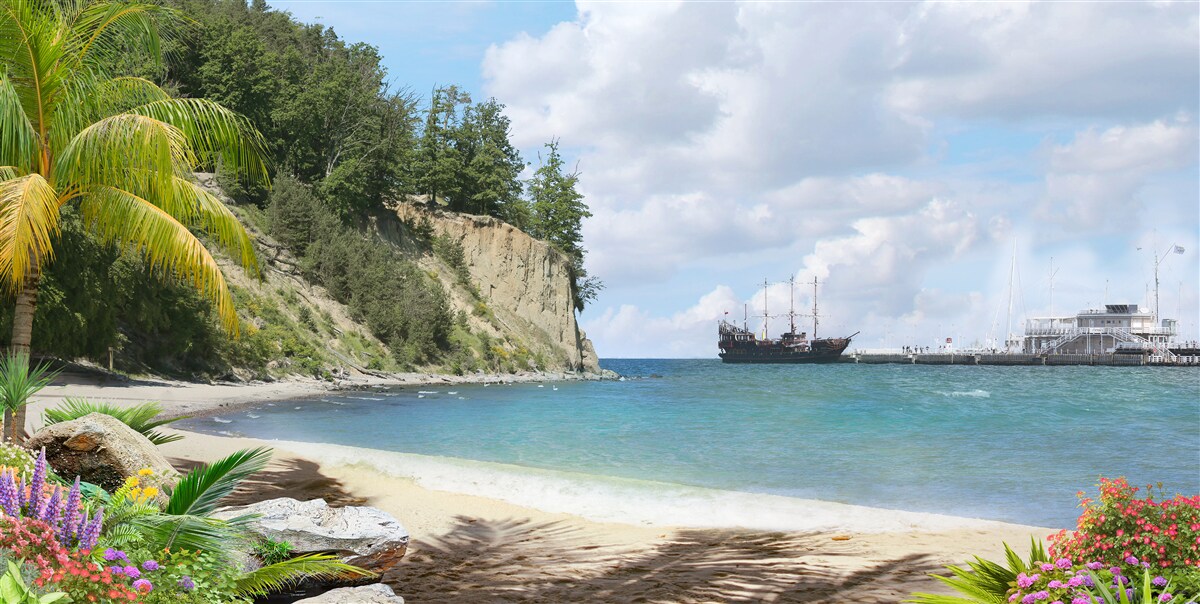 Fotobehang haven met schepen