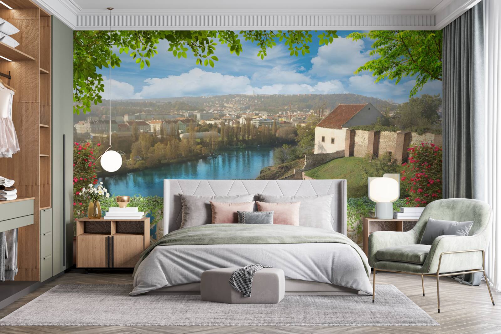 Fotobehang bergnederzetting