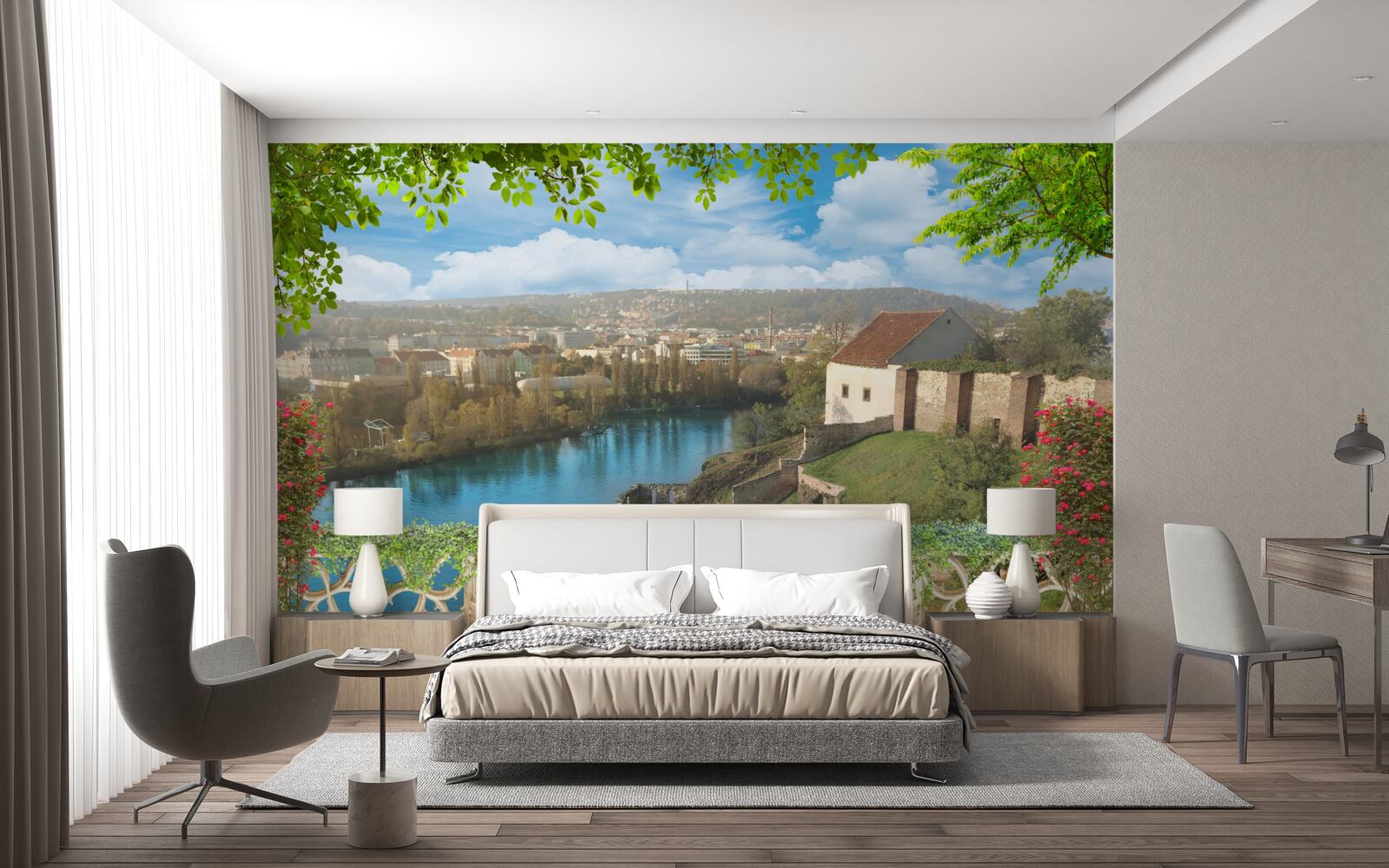 Fotobehang bergnederzetting