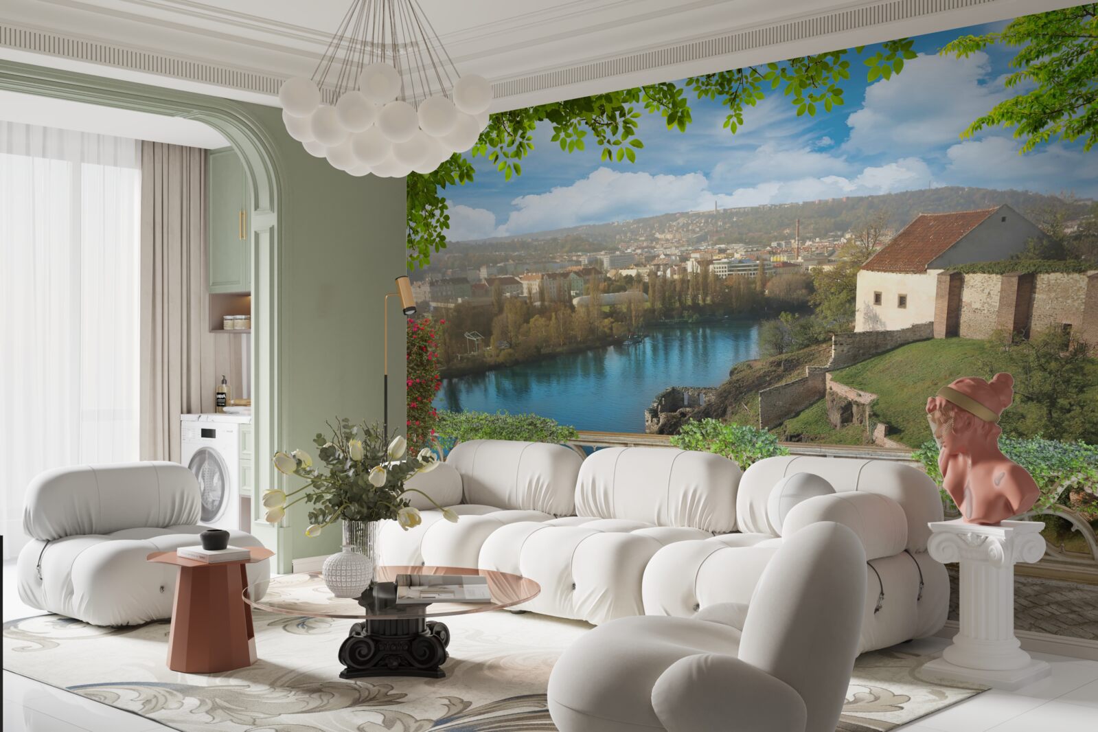 Fotobehang bergnederzetting