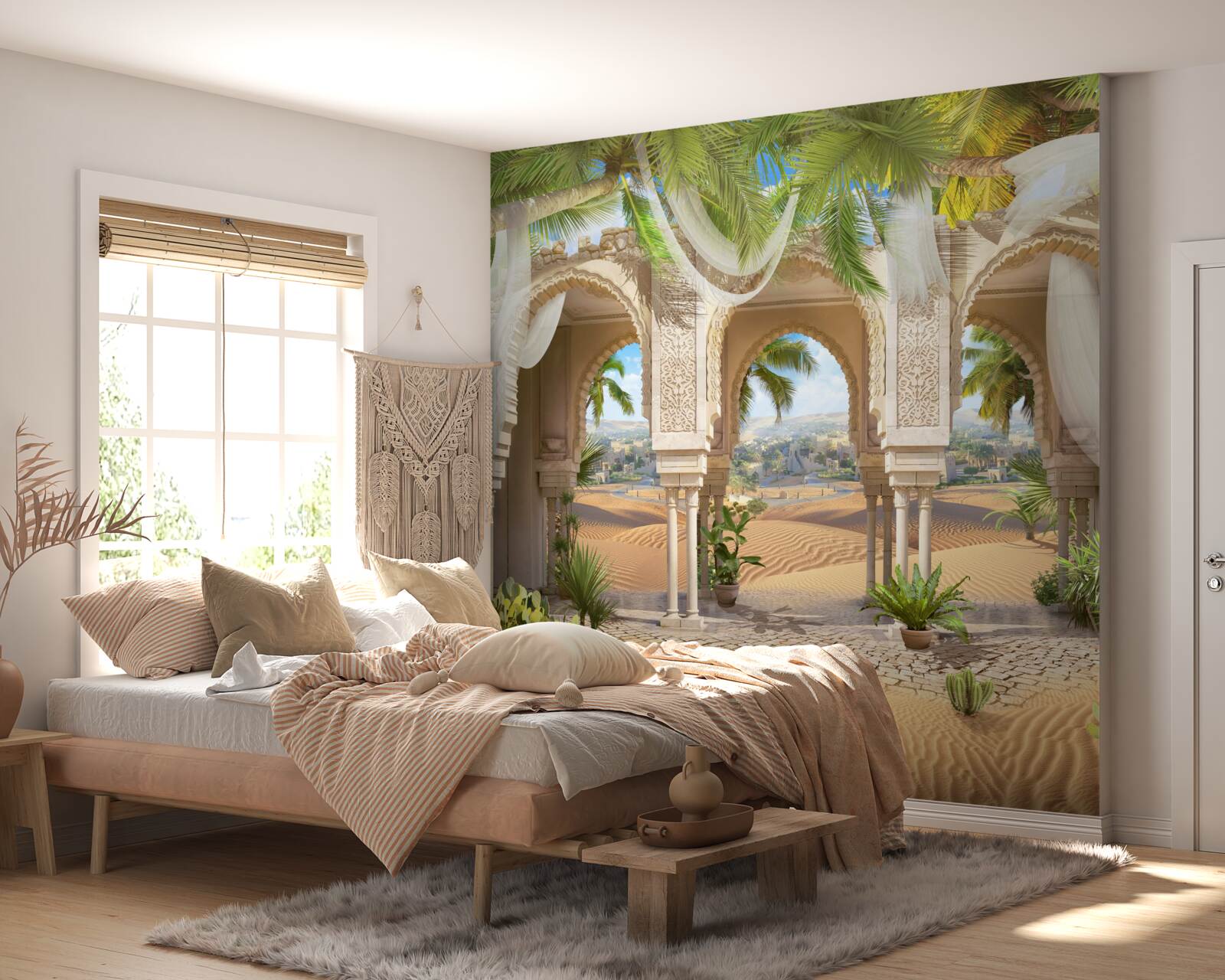 Fotobehang panorama van de woestijn vanuit het paleis