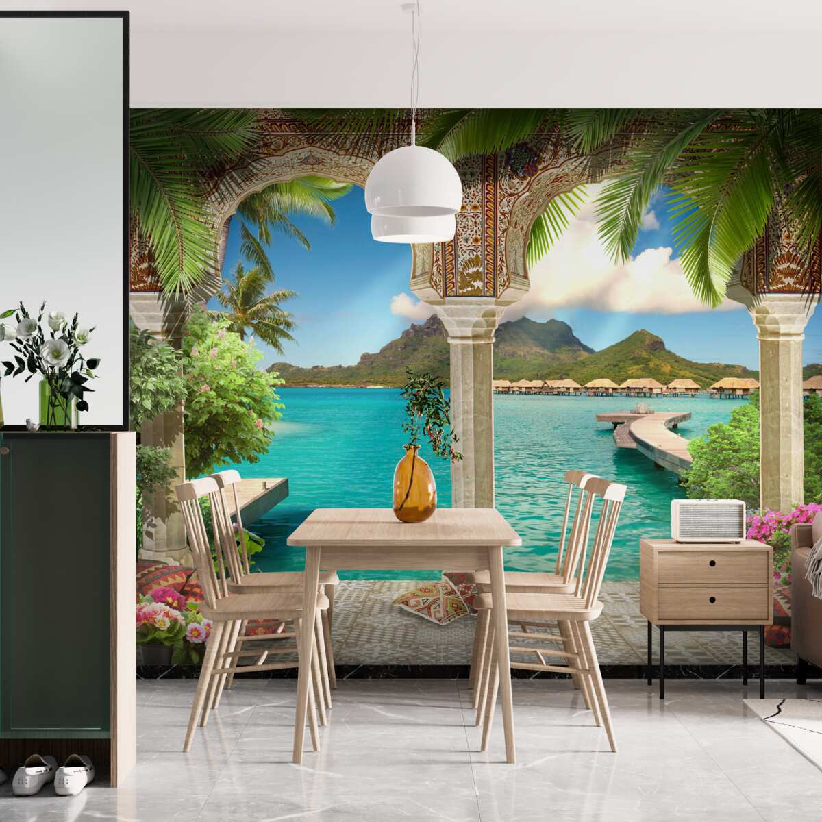 Fotobehang heerlijk terras om te ontspannen