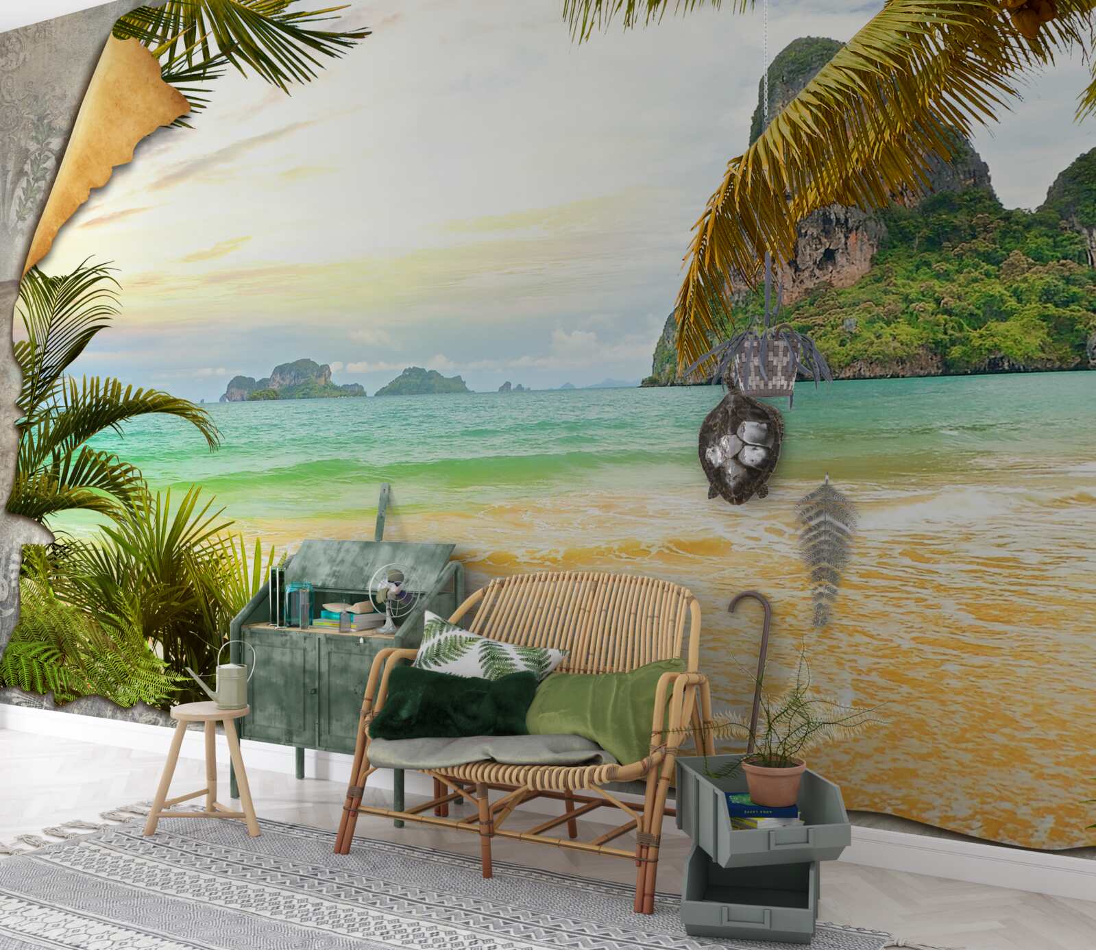 Fotobehang oceaan en kliffen