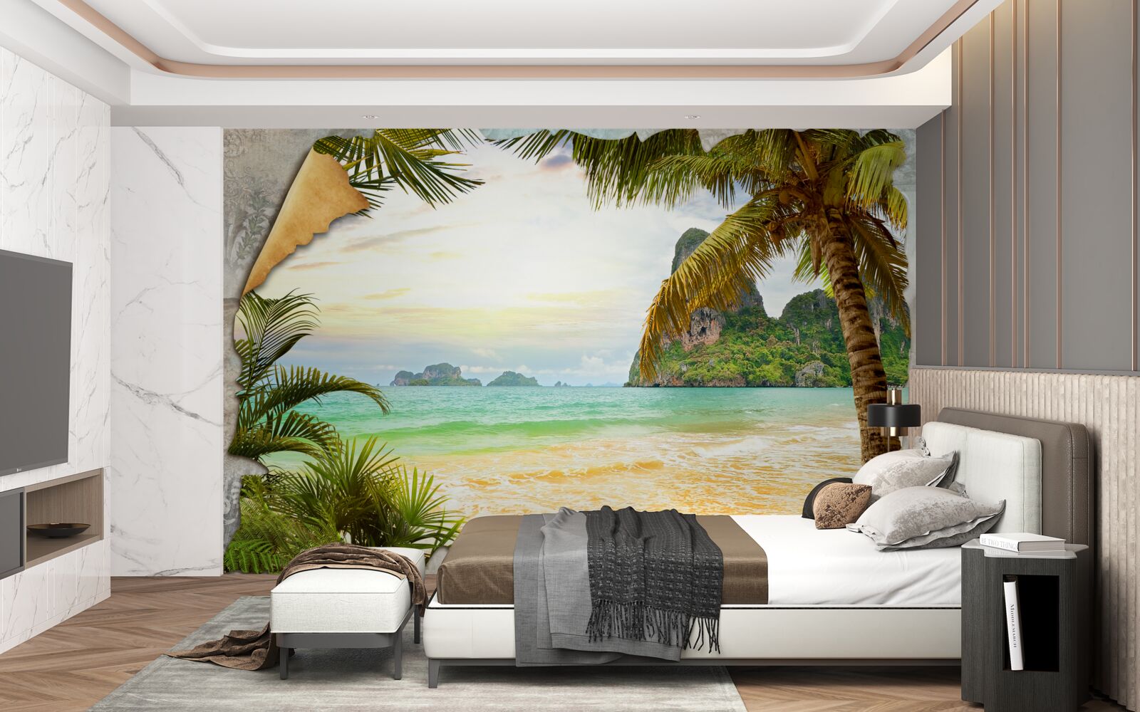 Fotobehang oceaan en kliffen