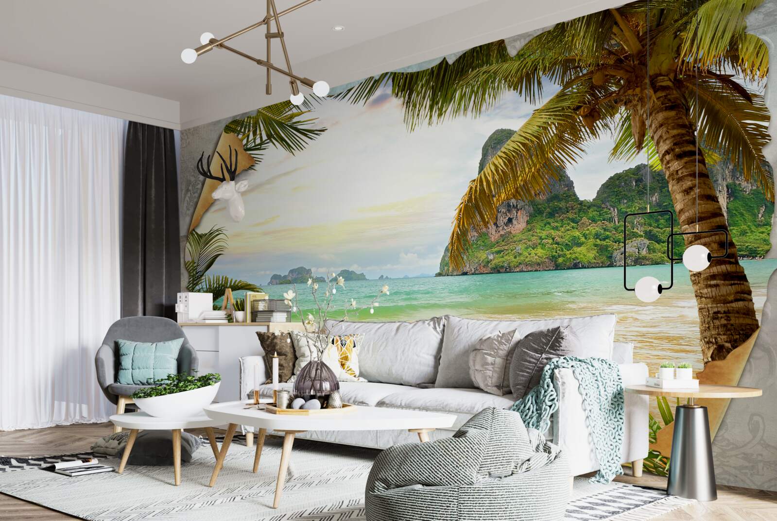 Fotobehang oceaan en kliffen