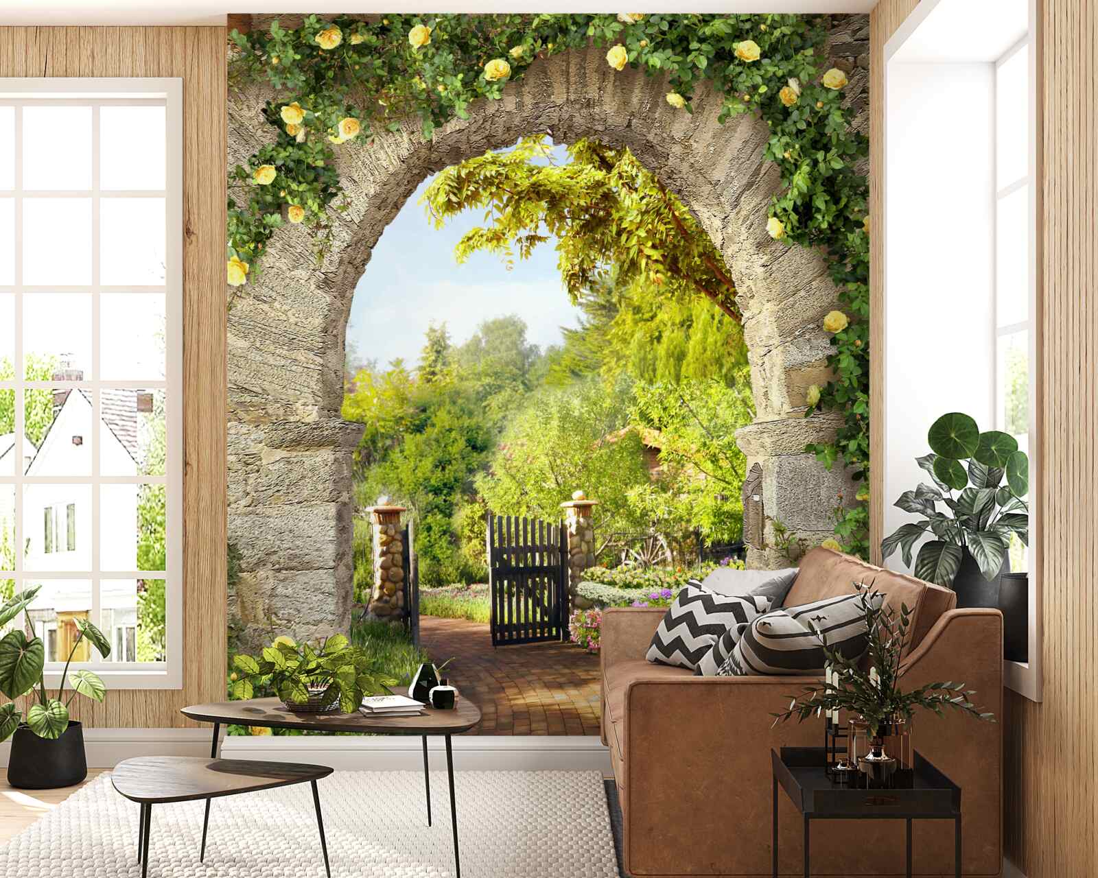 Fotobehang rozentuin