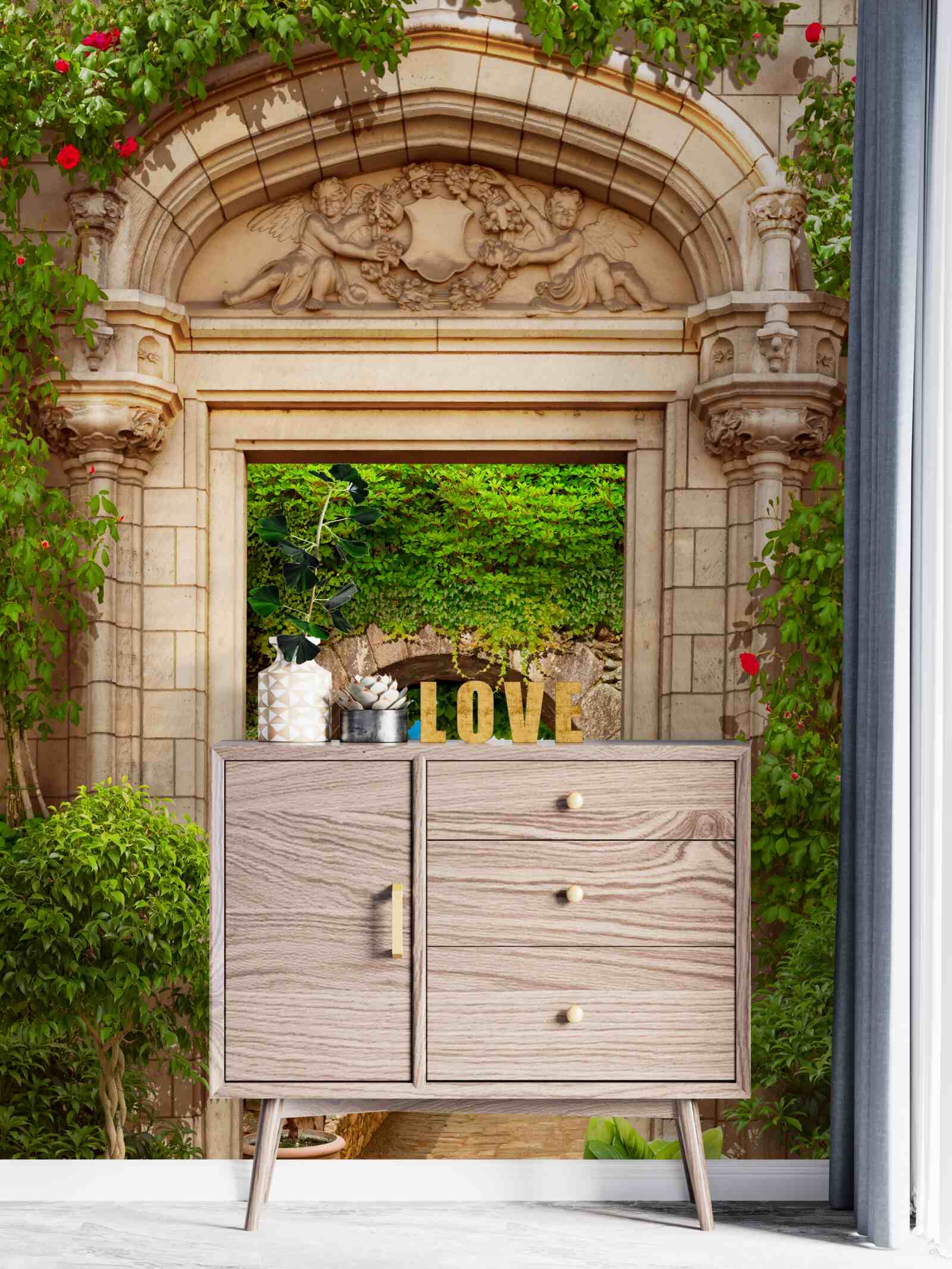 Fotobehang uitstekende overgang onder de boog