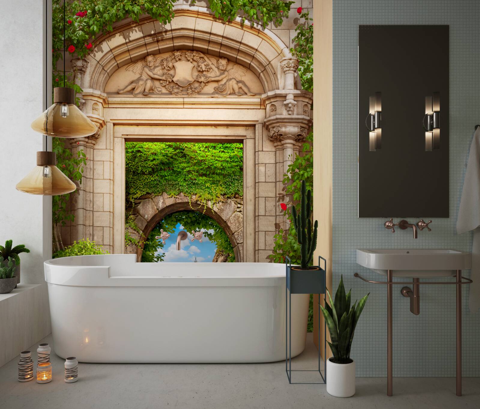 Fotobehang uitstekende overgang onder de boog