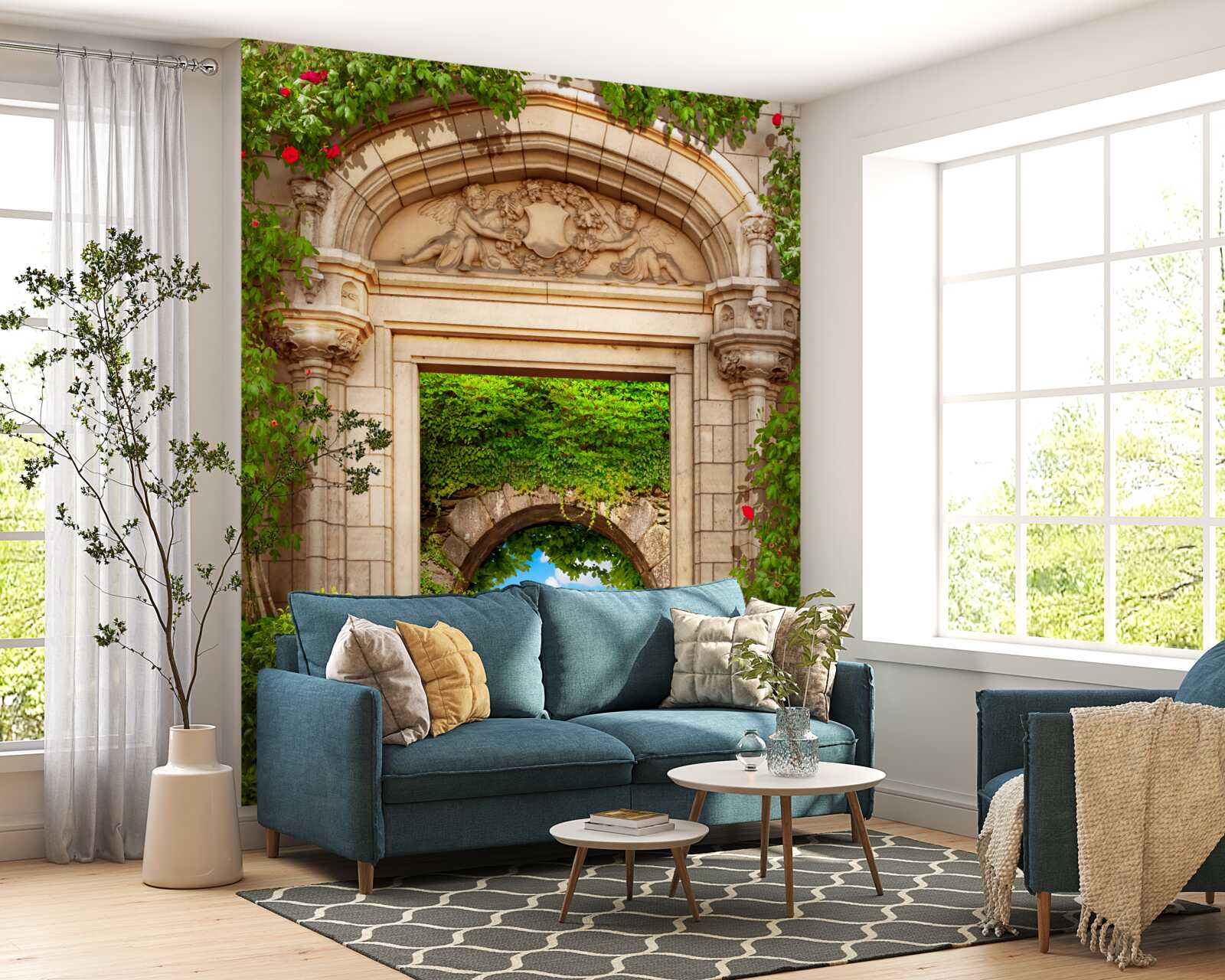 Fotobehang uitstekende overgang onder de boog