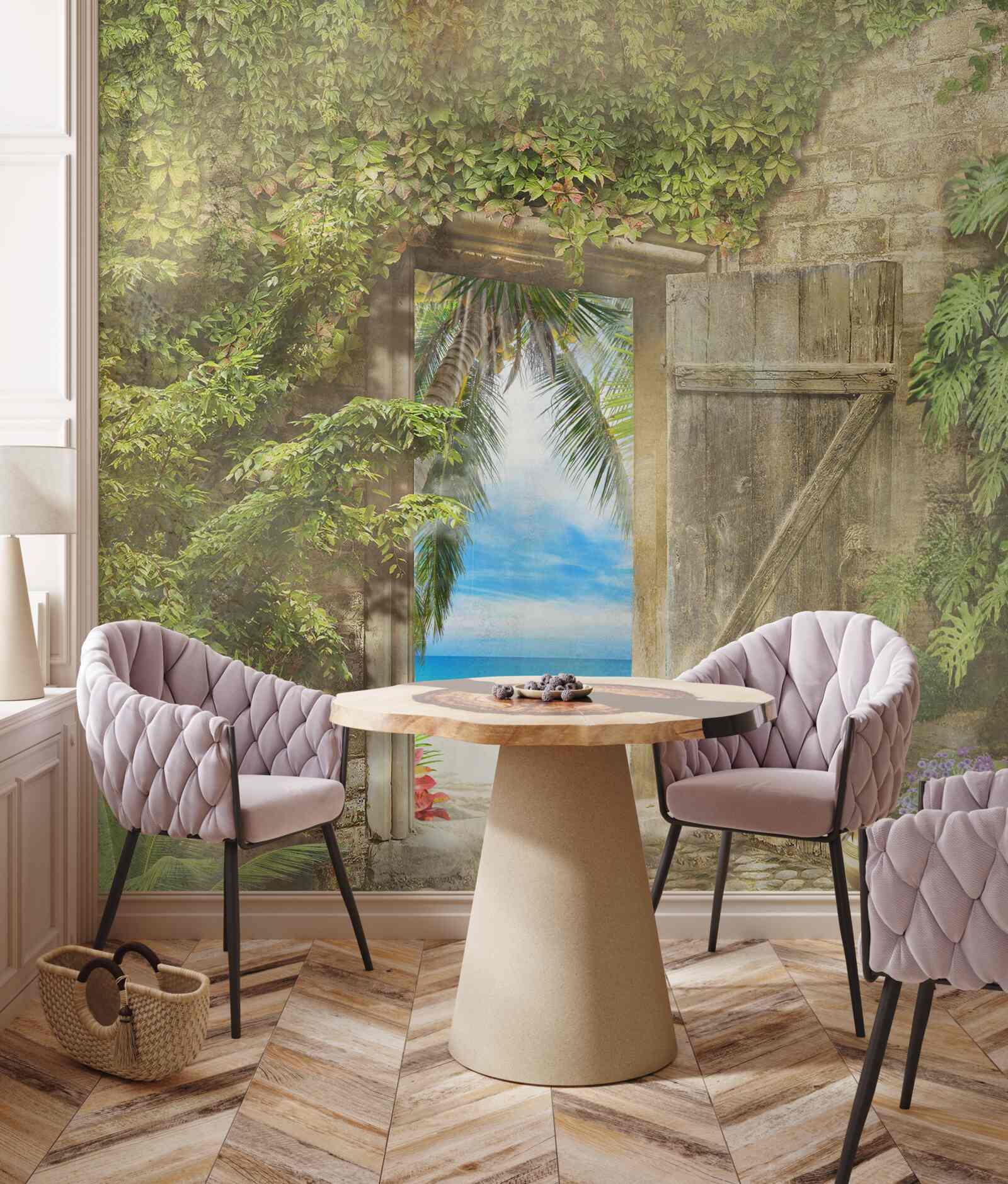 Fotobehang toegang tot de zee en het zandstrand