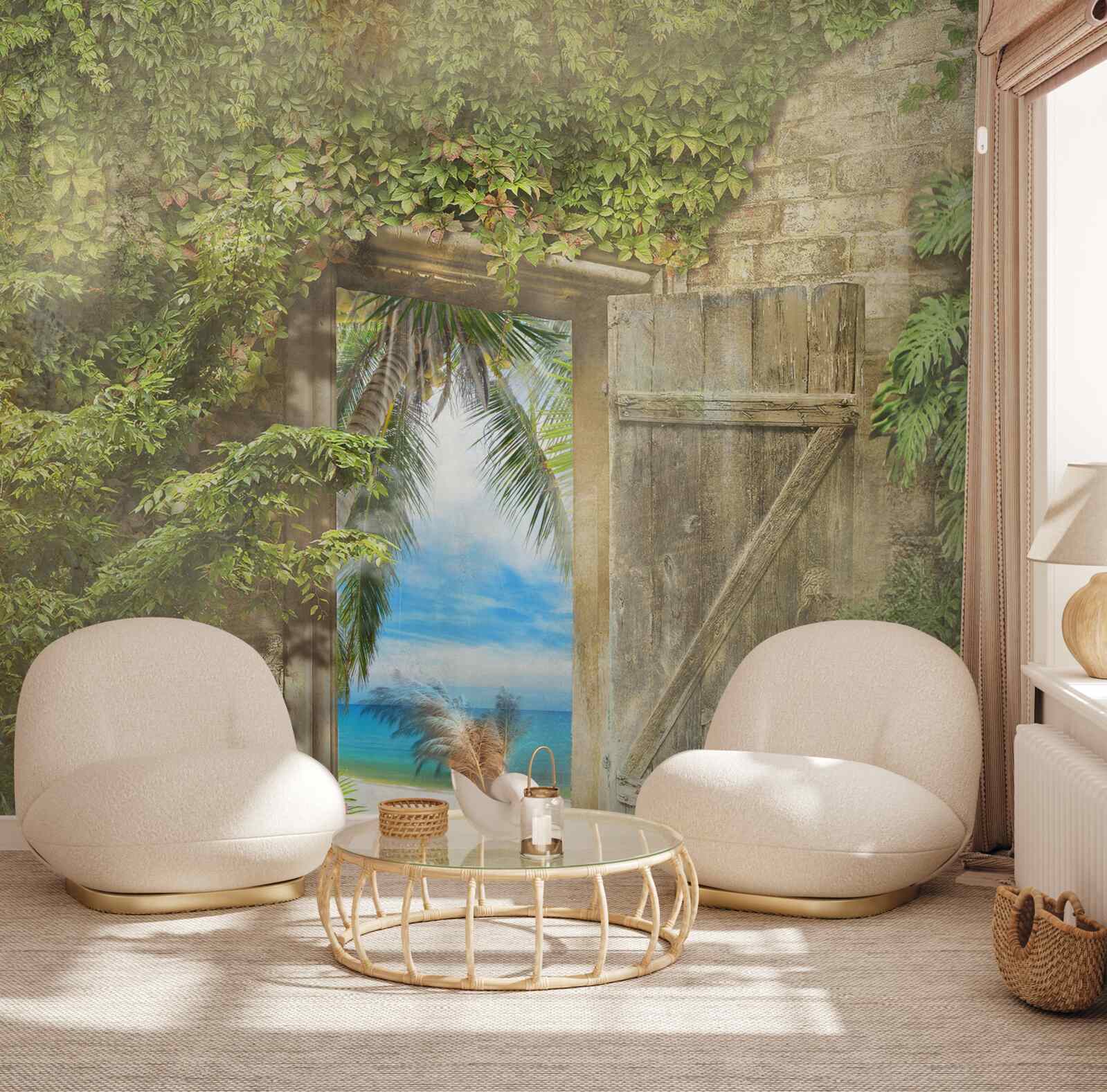 Fotobehang toegang tot de zee en het zandstrand