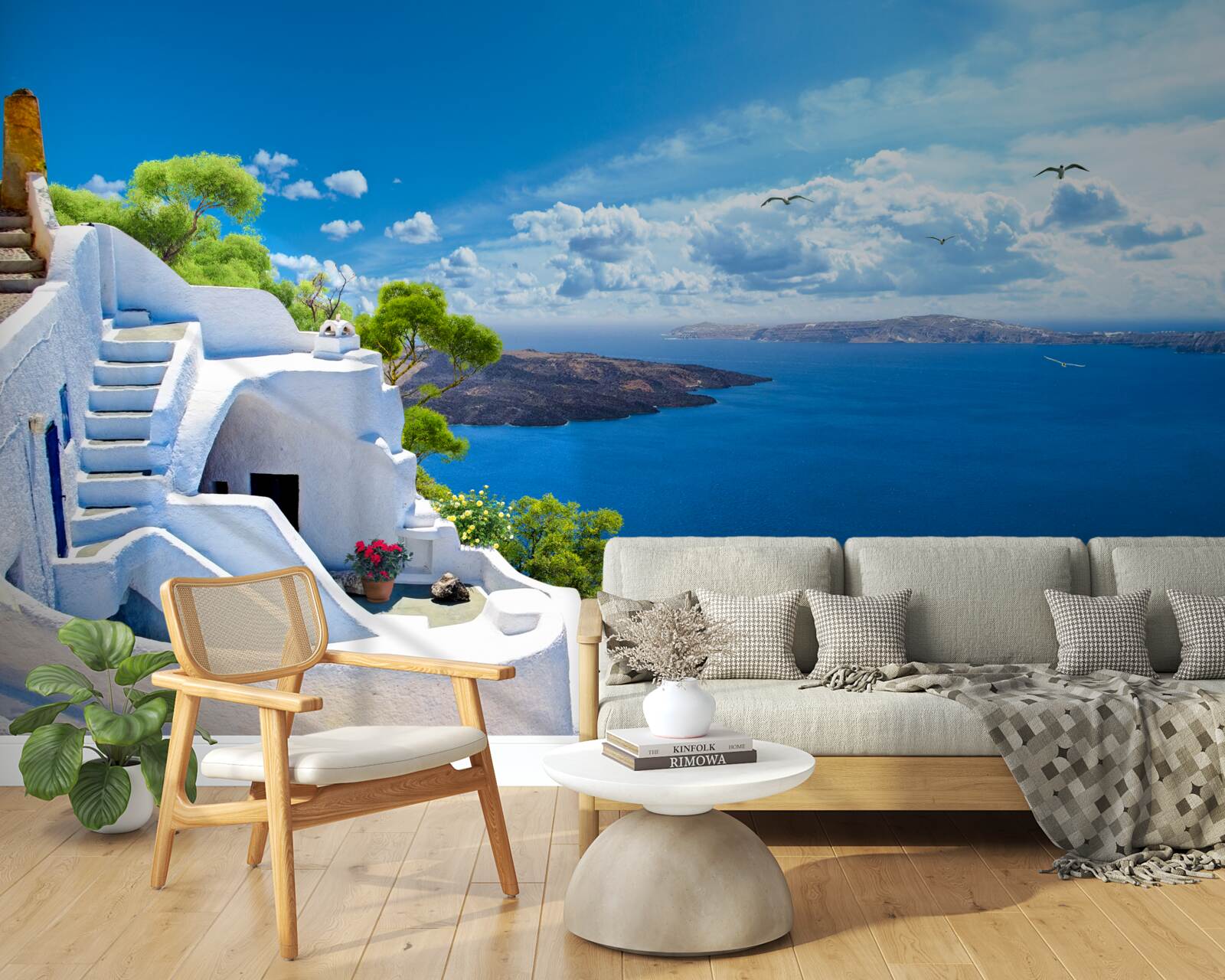 Fotobehang het eiland santorini in griekenland