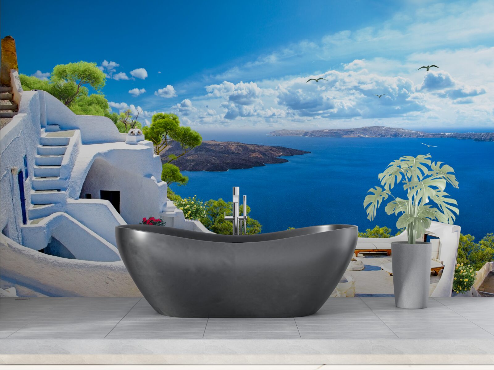 Fotobehang het eiland santorini in griekenland