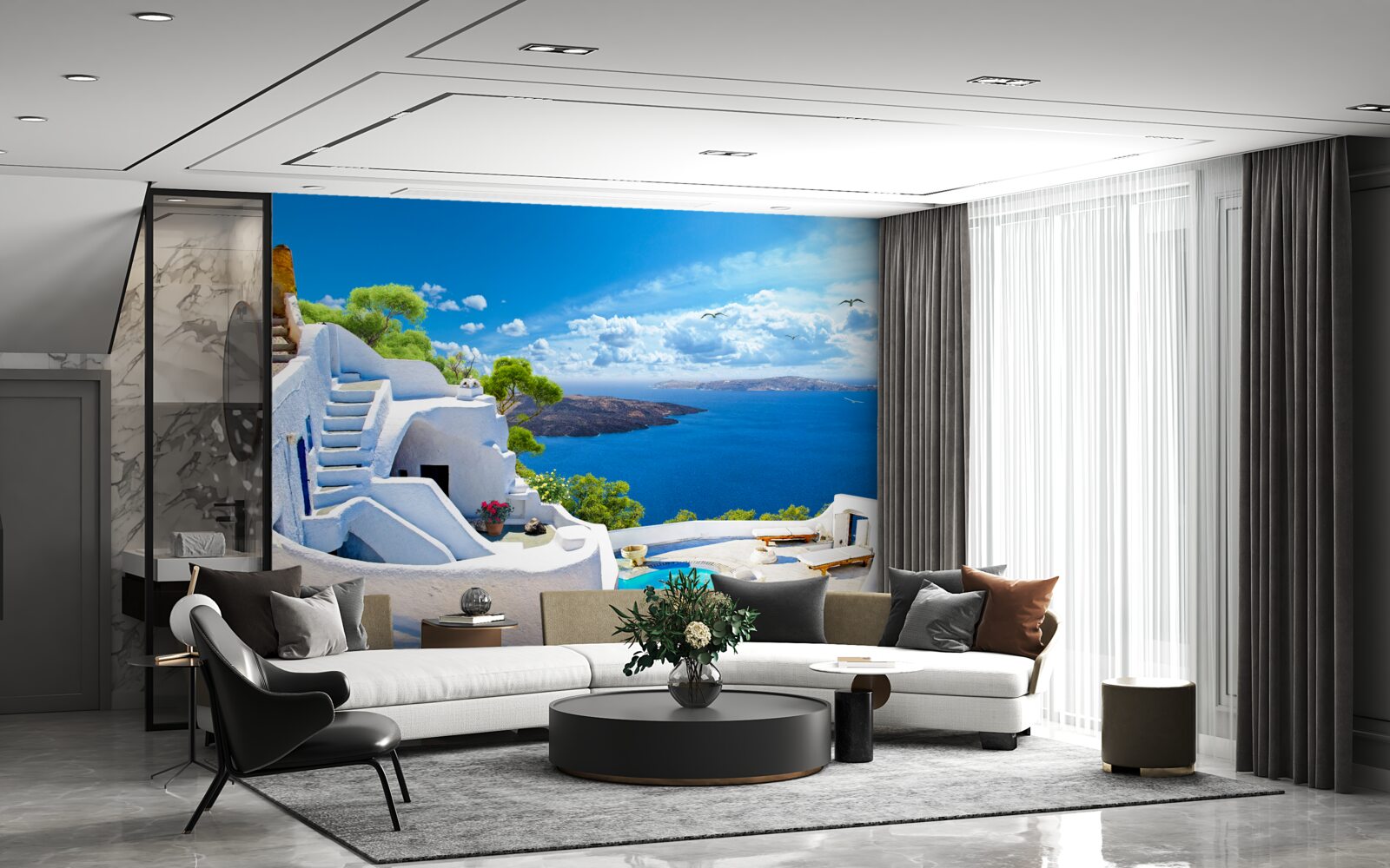 Fotobehang het eiland santorini in griekenland