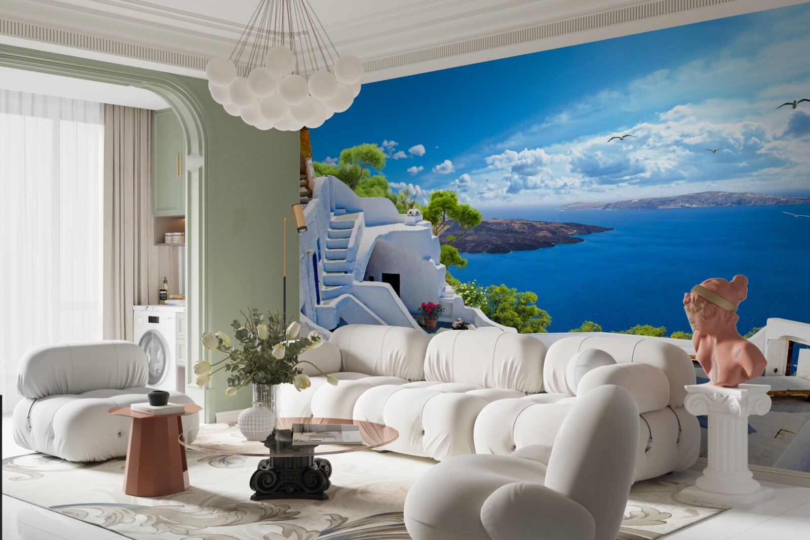 Fotobehang het eiland santorini in griekenland