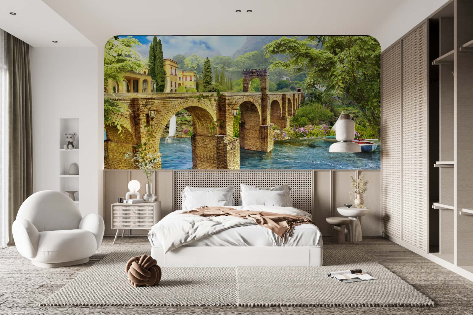 Fotobehang prachtige architectonische kanaalbrug