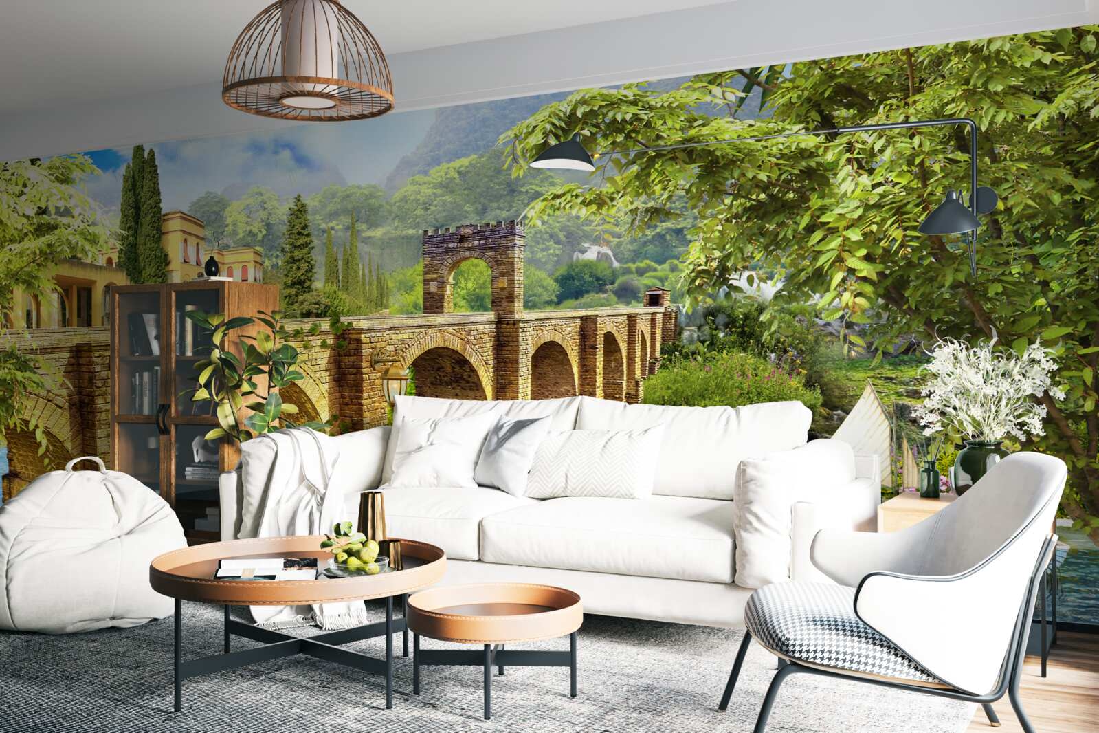 Fotobehang prachtige architectonische kanaalbrug